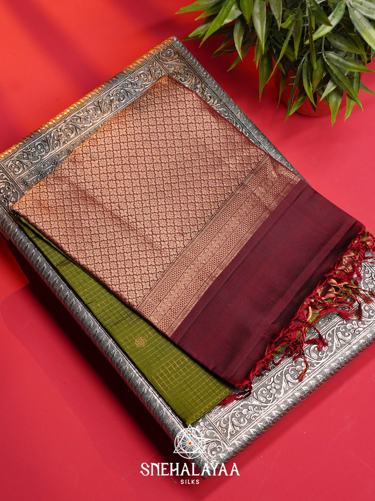 Lime Green Soft Silk Saree