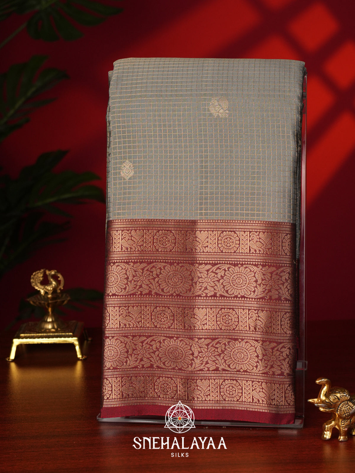 Beige Kanjivaram Silk Saree