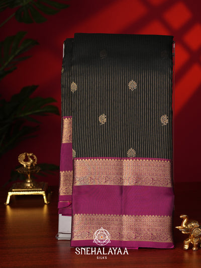 Black Kanjivaram Silk Saree