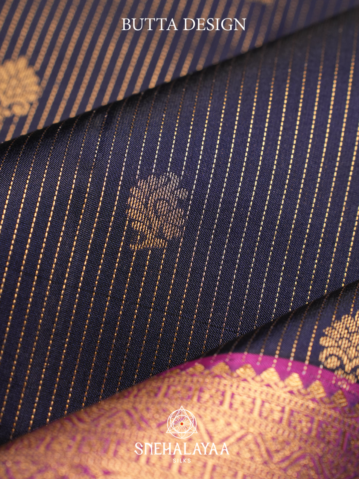 Midnight Blue Kanjivaram Silk Saree