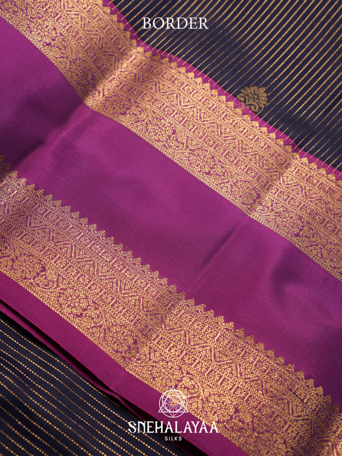 Midnight Blue Kanjivaram Silk Saree