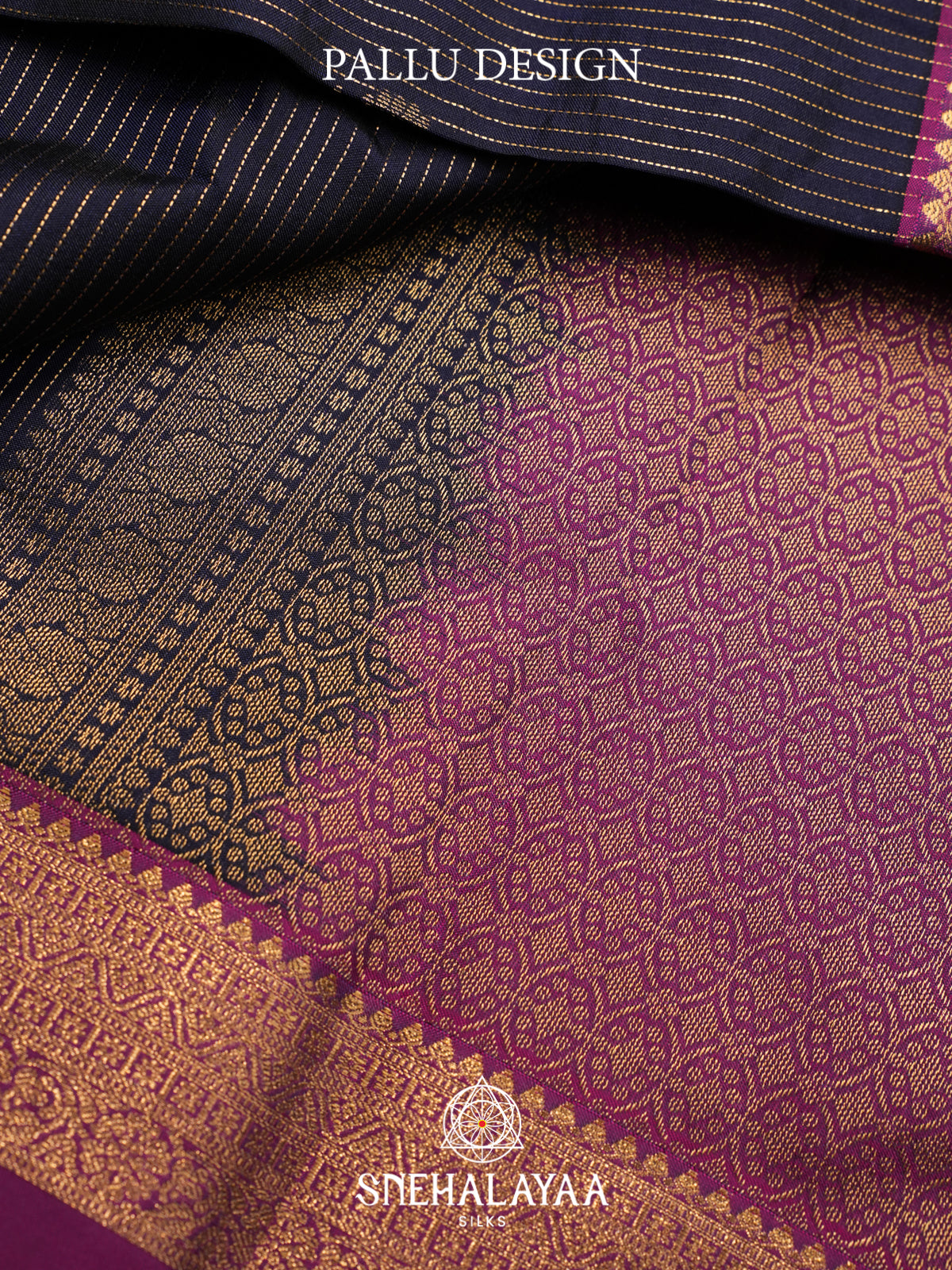 Midnight Blue Kanjivaram Silk Saree
