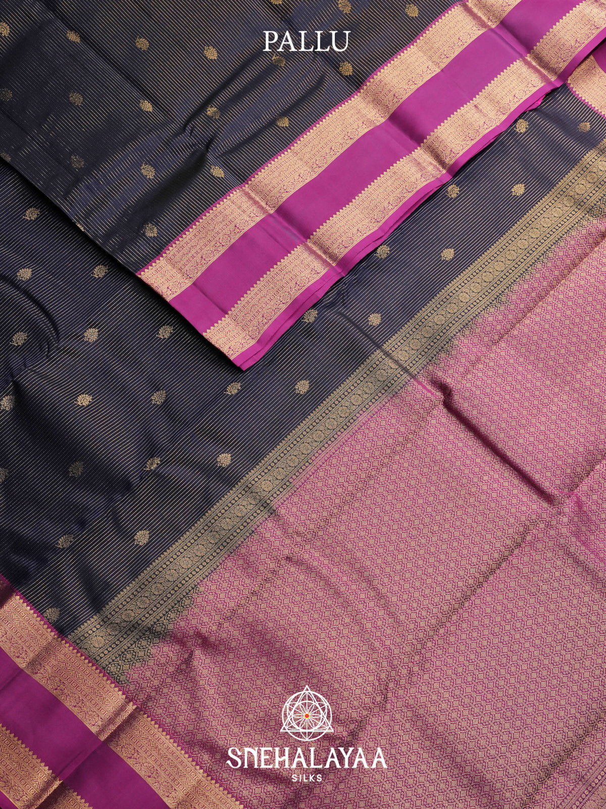 Midnight Blue Kanjivaram Silk Saree