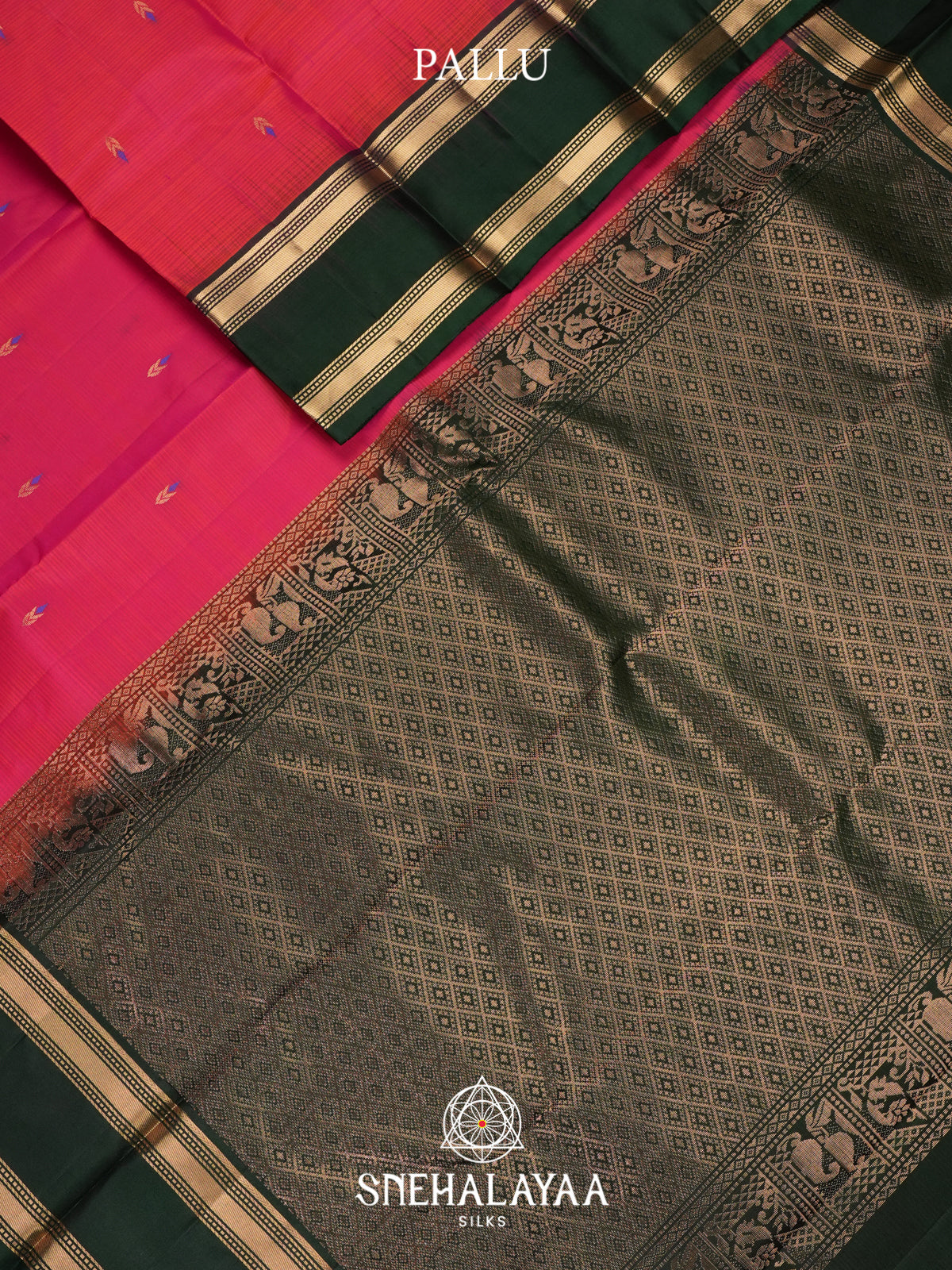 Ruby Pink Kanjivaram Silk Saree