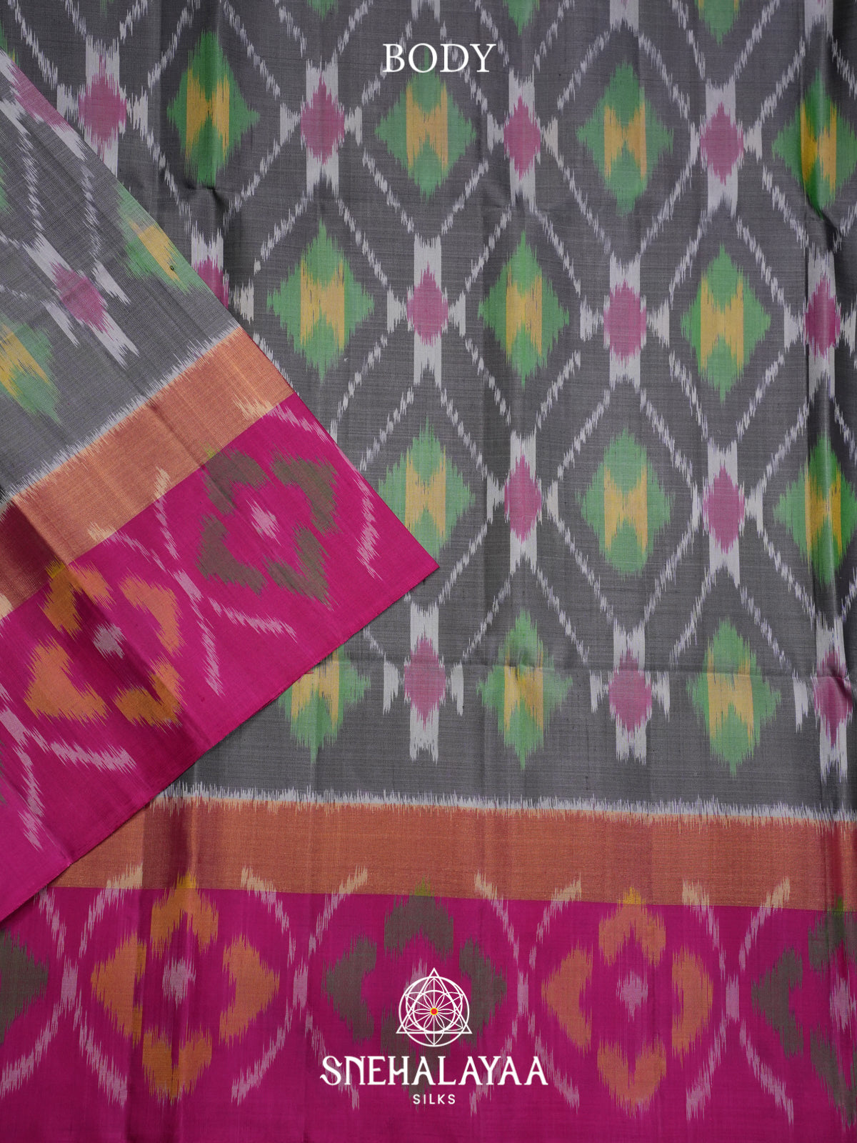 Grey Soft Silk Saree