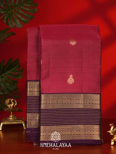 Ruby Red Kanjivaram Silk Saree