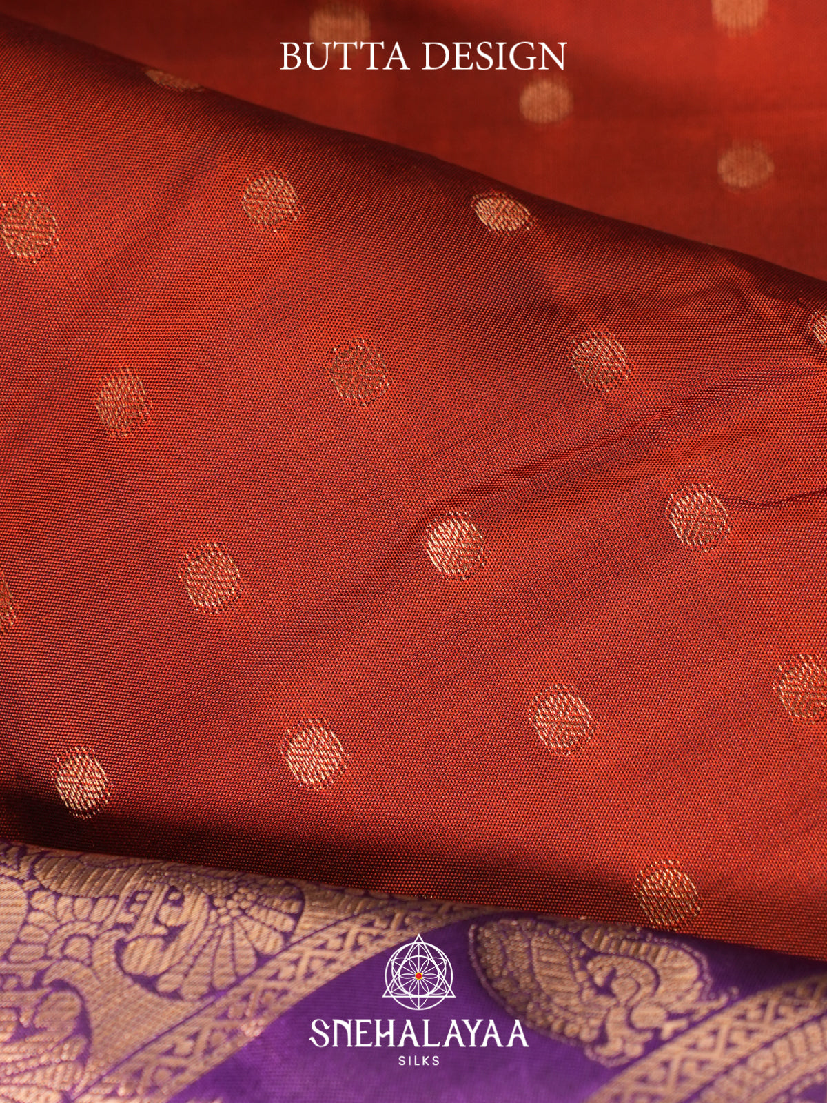 Burnt Orange Kanjivaram Silk Saree