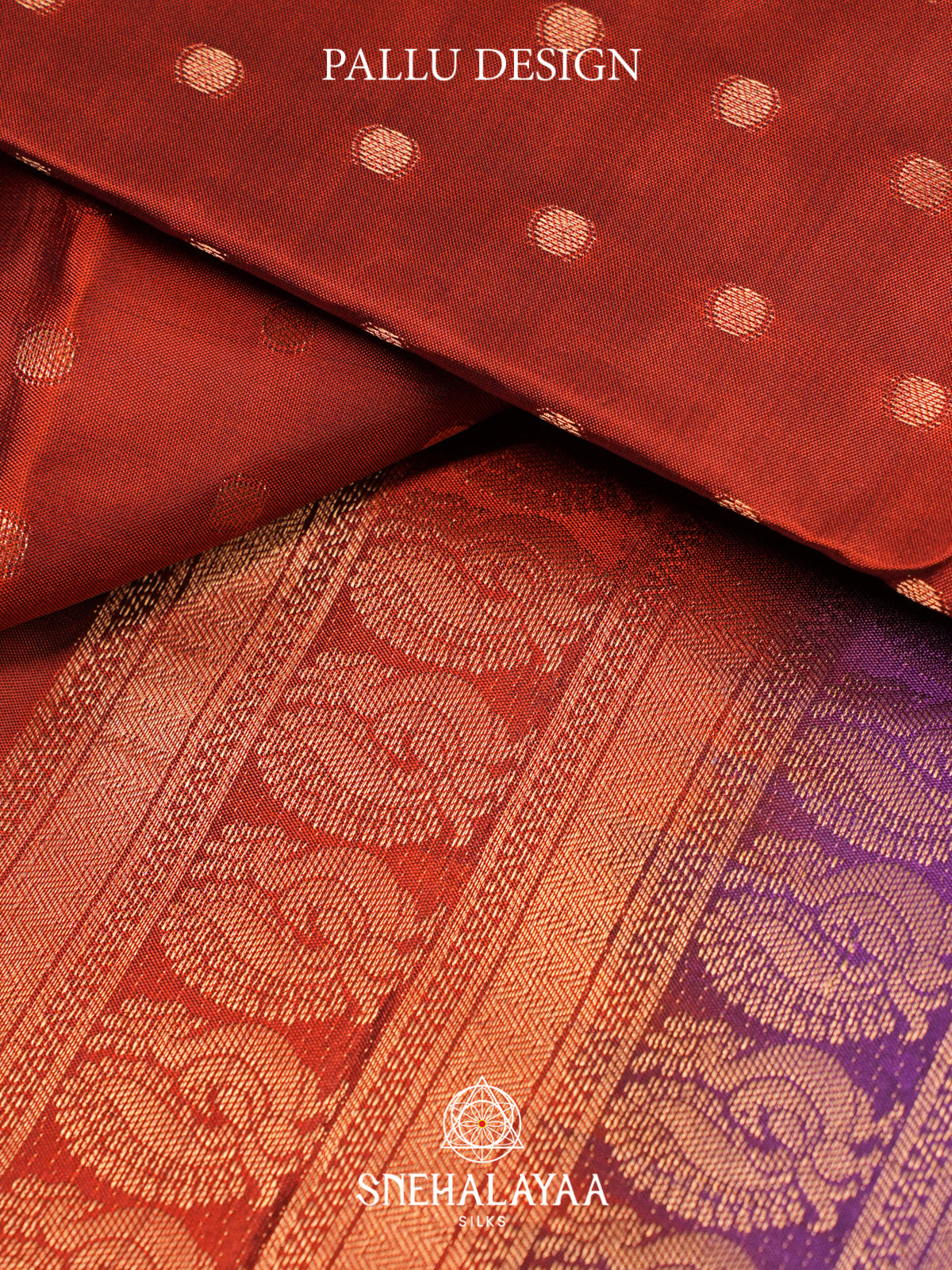 Burnt Orange Kanjivaram Silk Saree