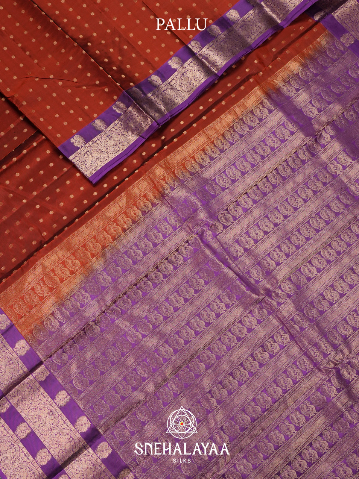Burnt Orange Kanjivaram Silk Saree