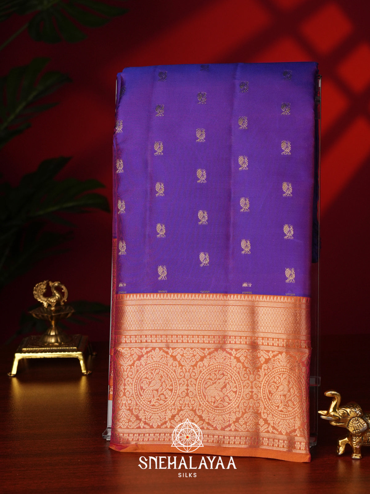 Violet Kanjivaram Silk Saree