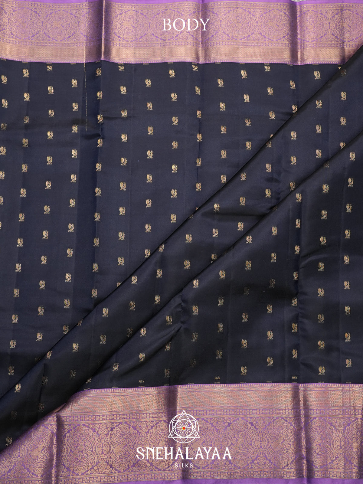 Charcol Black Kanjivaram Silk Saree