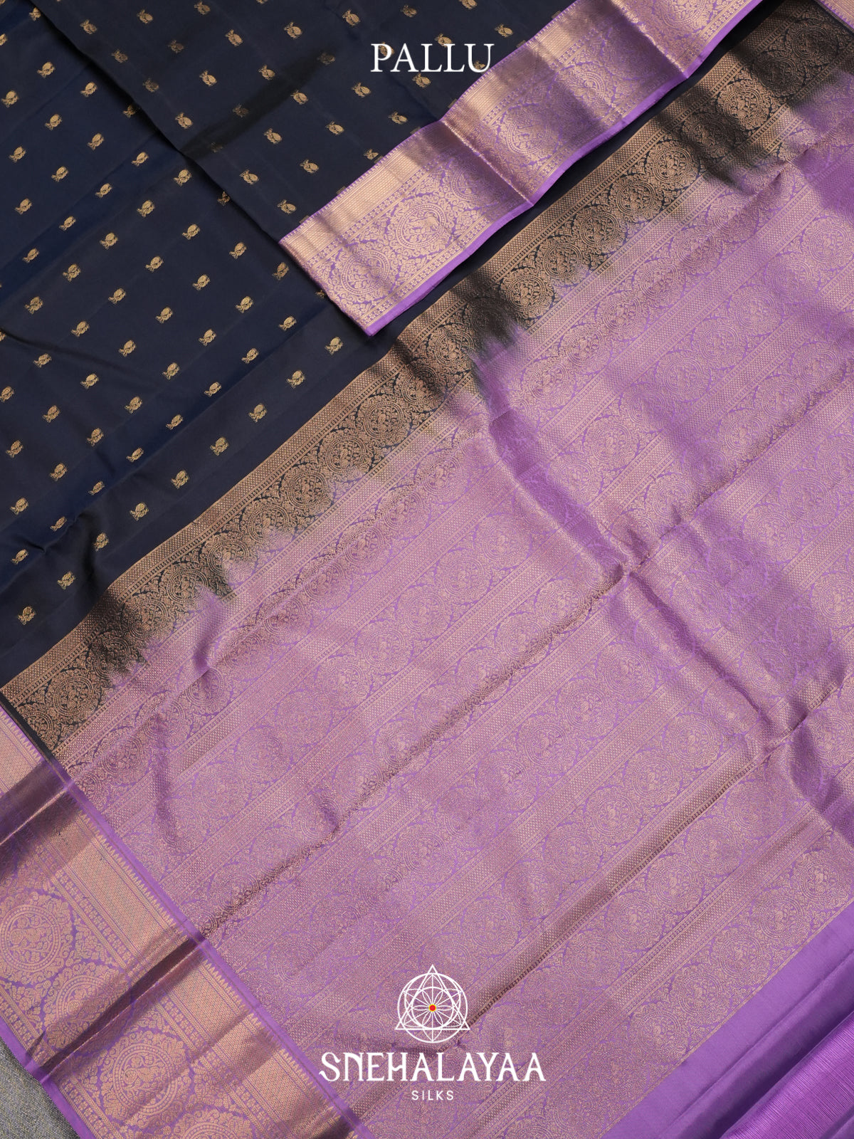 Charcol Black Kanjivaram Silk Saree