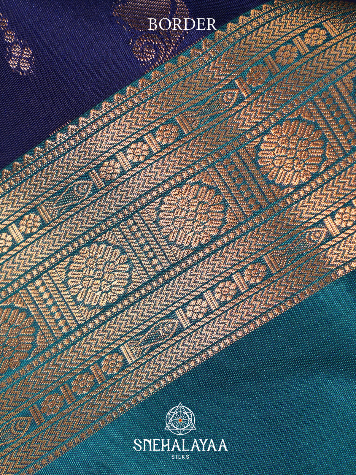 Ink Blue Kanjivaram Silk Saree