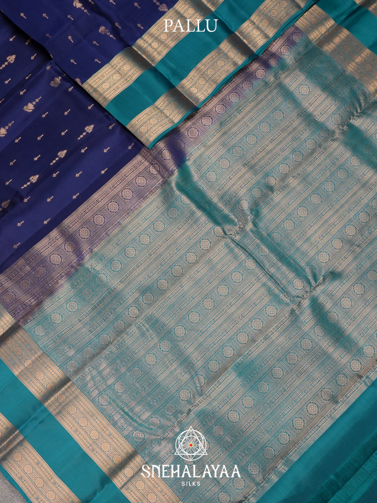Ink Blue Kanjivaram Silk Saree