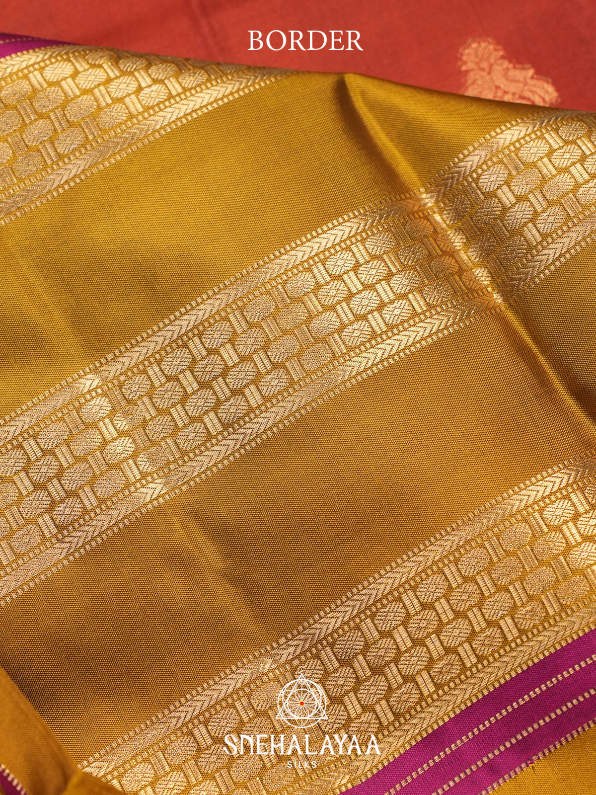 Burnt Orange Kanjivaram Silk Saree
