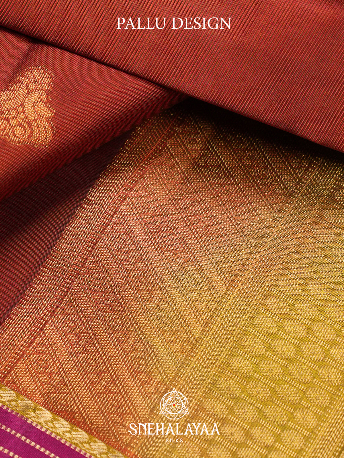 Burnt Orange Kanjivaram Silk Saree
