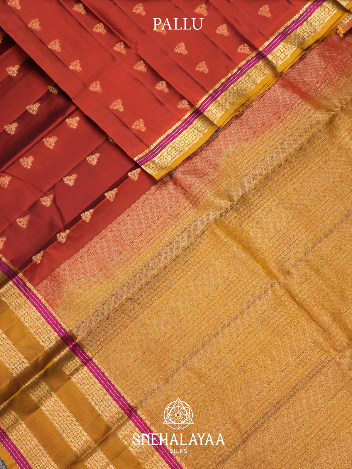 Burnt Orange Kanjivaram Silk Saree