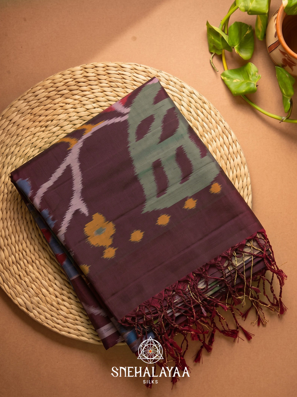 Burgundy Soft Silk Saree