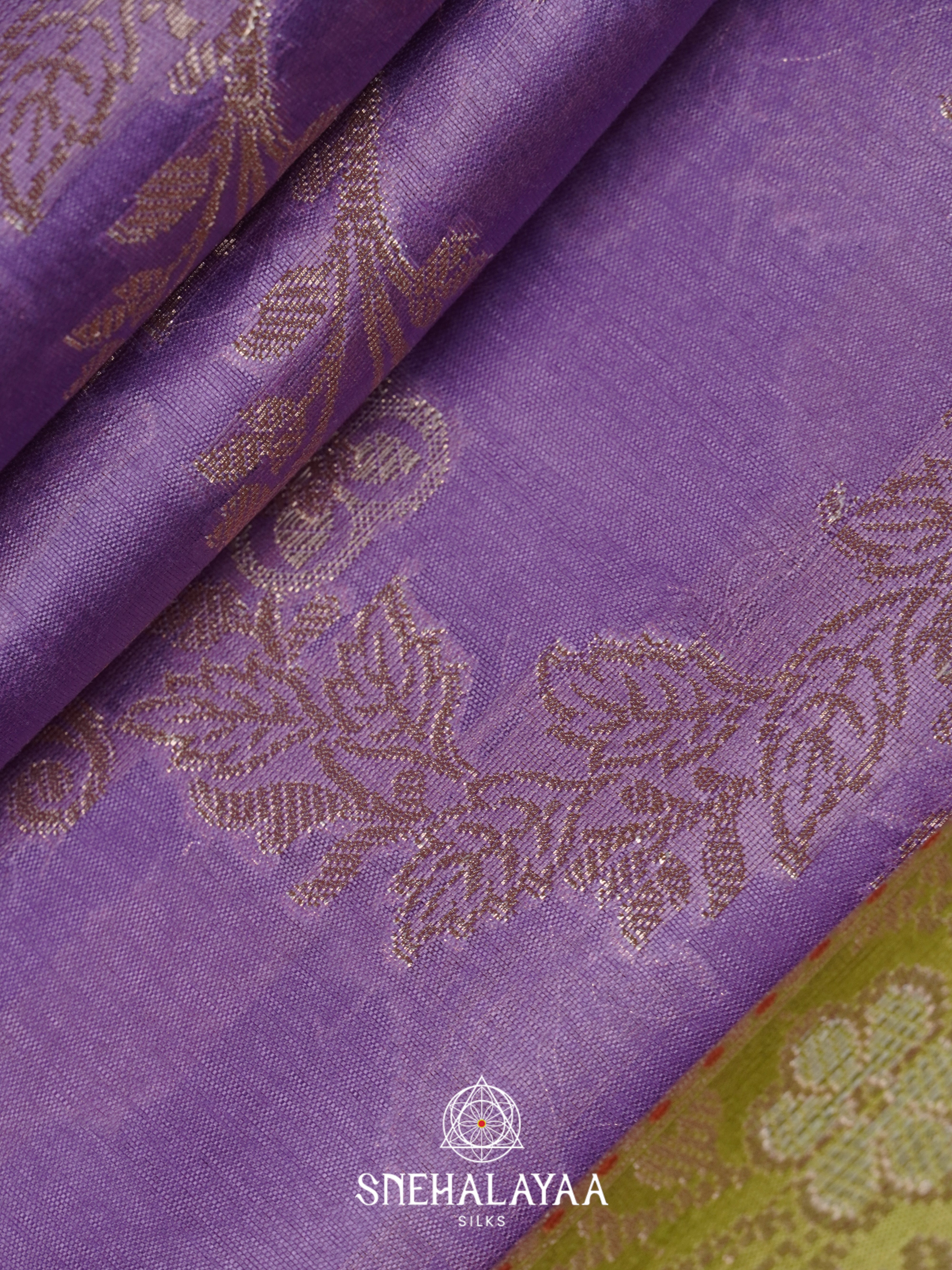 Purple Dupion Silk Saree