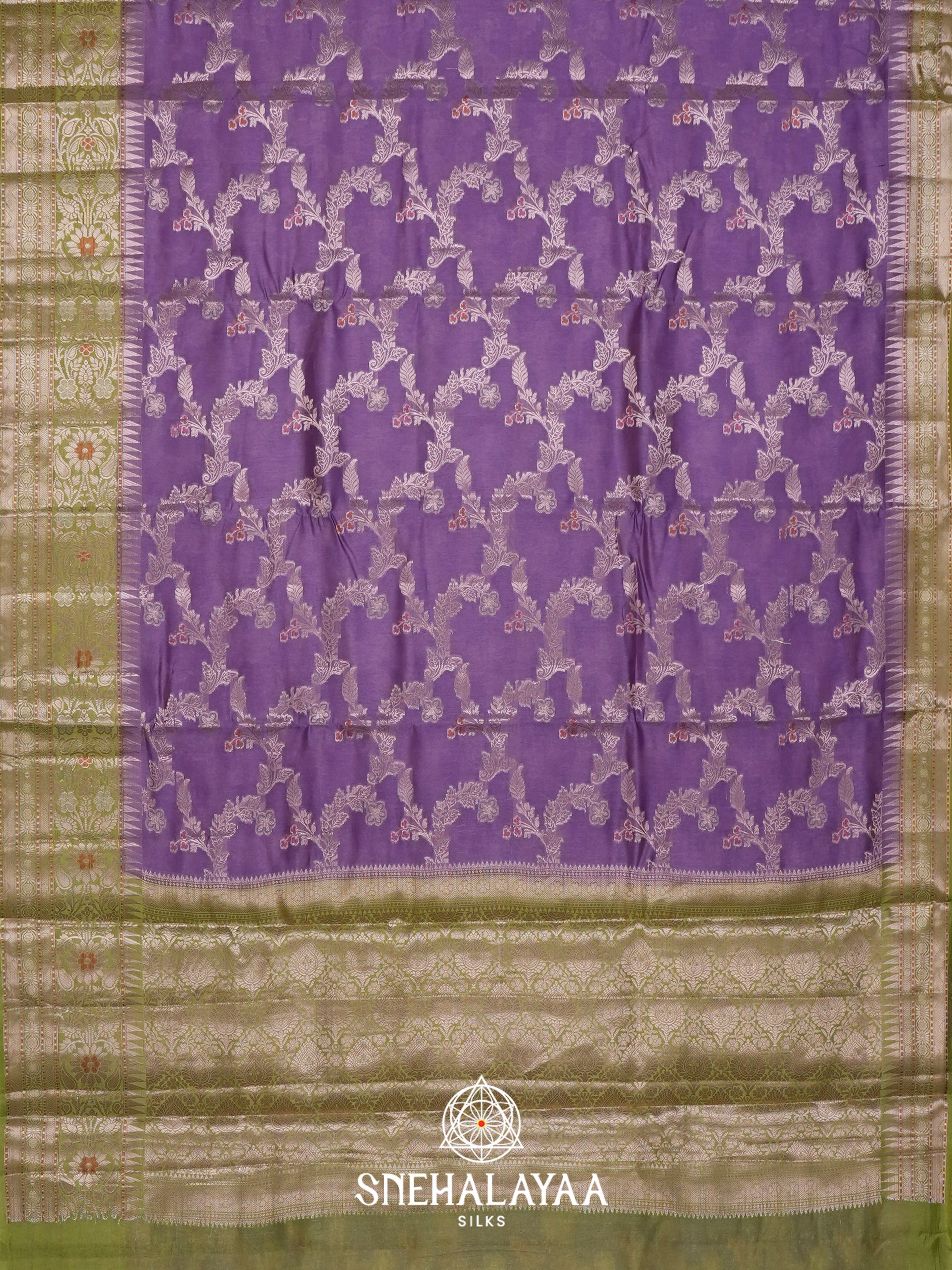 Purple Dupion Silk Saree