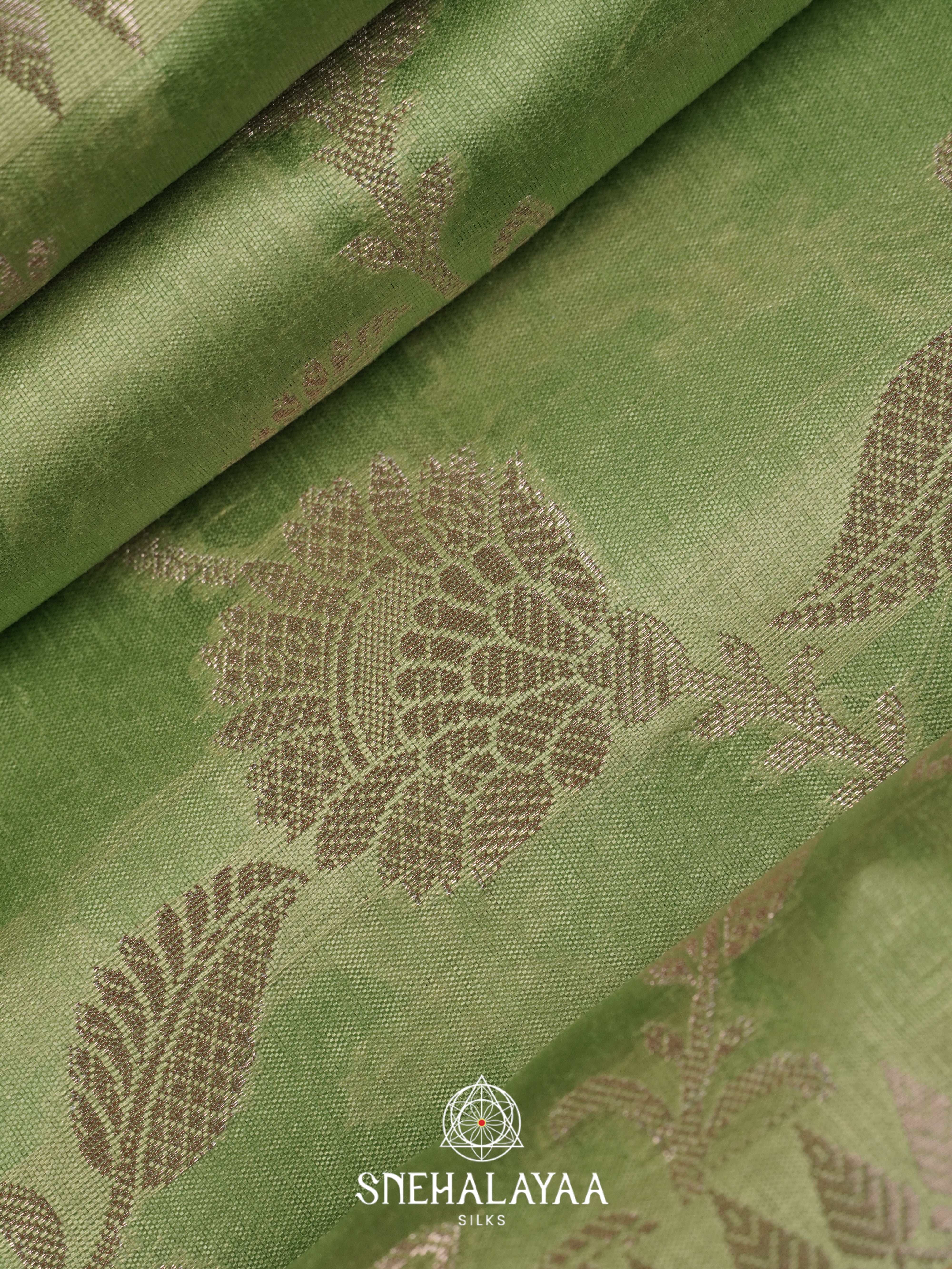Sage Green Dupion Silk Saree