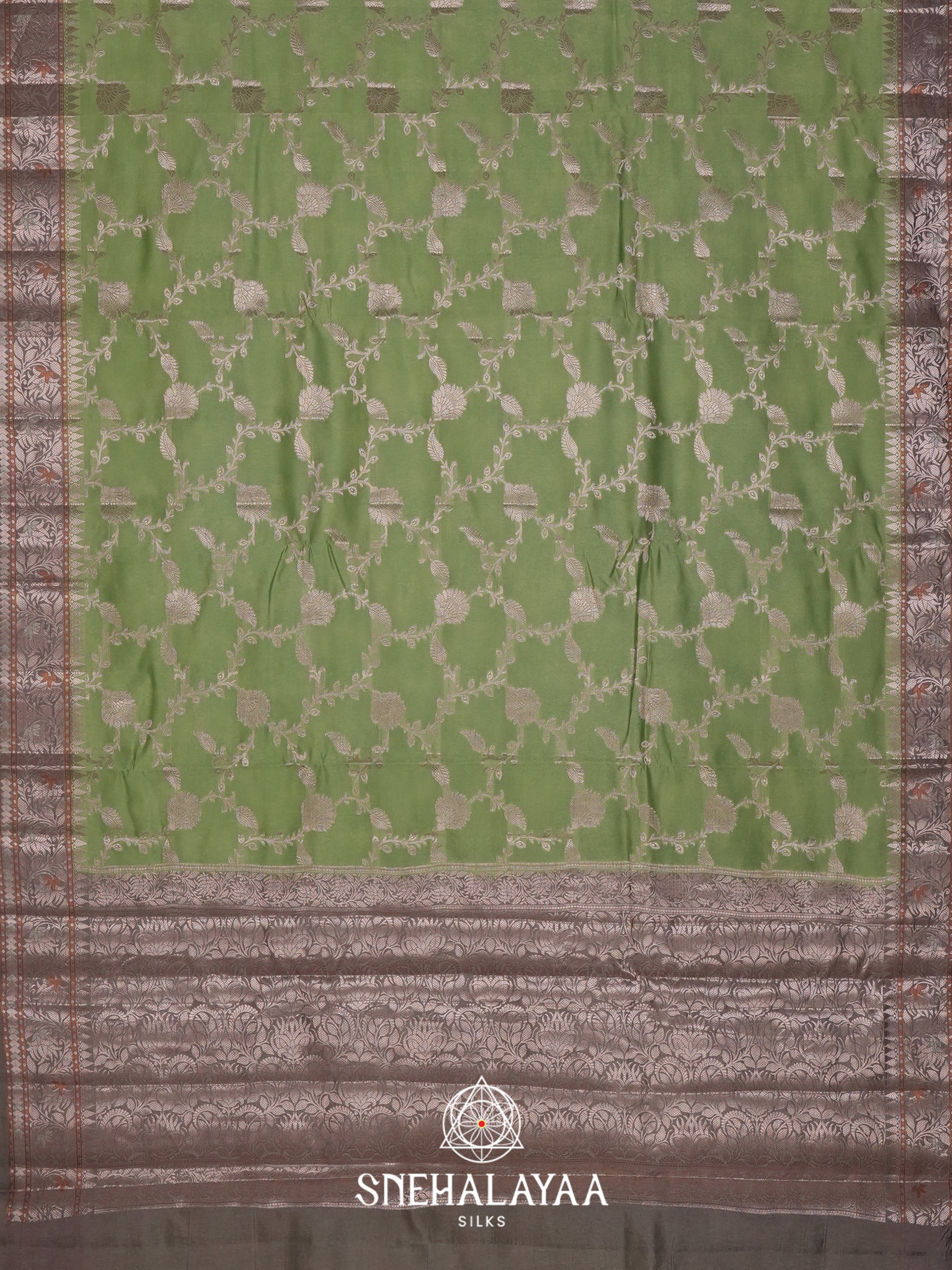 Sage Green Dupion Silk Saree