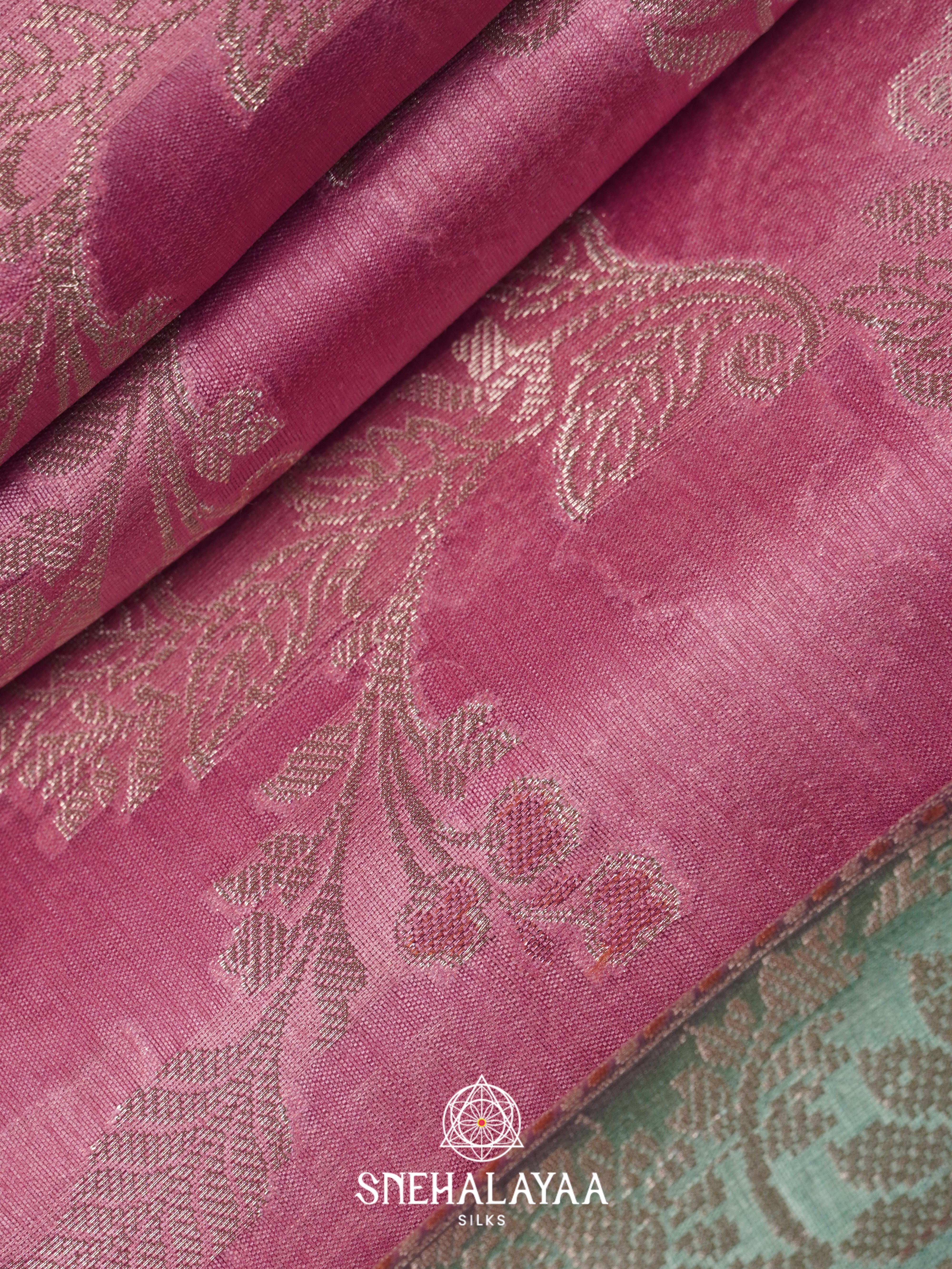 Dusty Rose Dupion Silk Saree