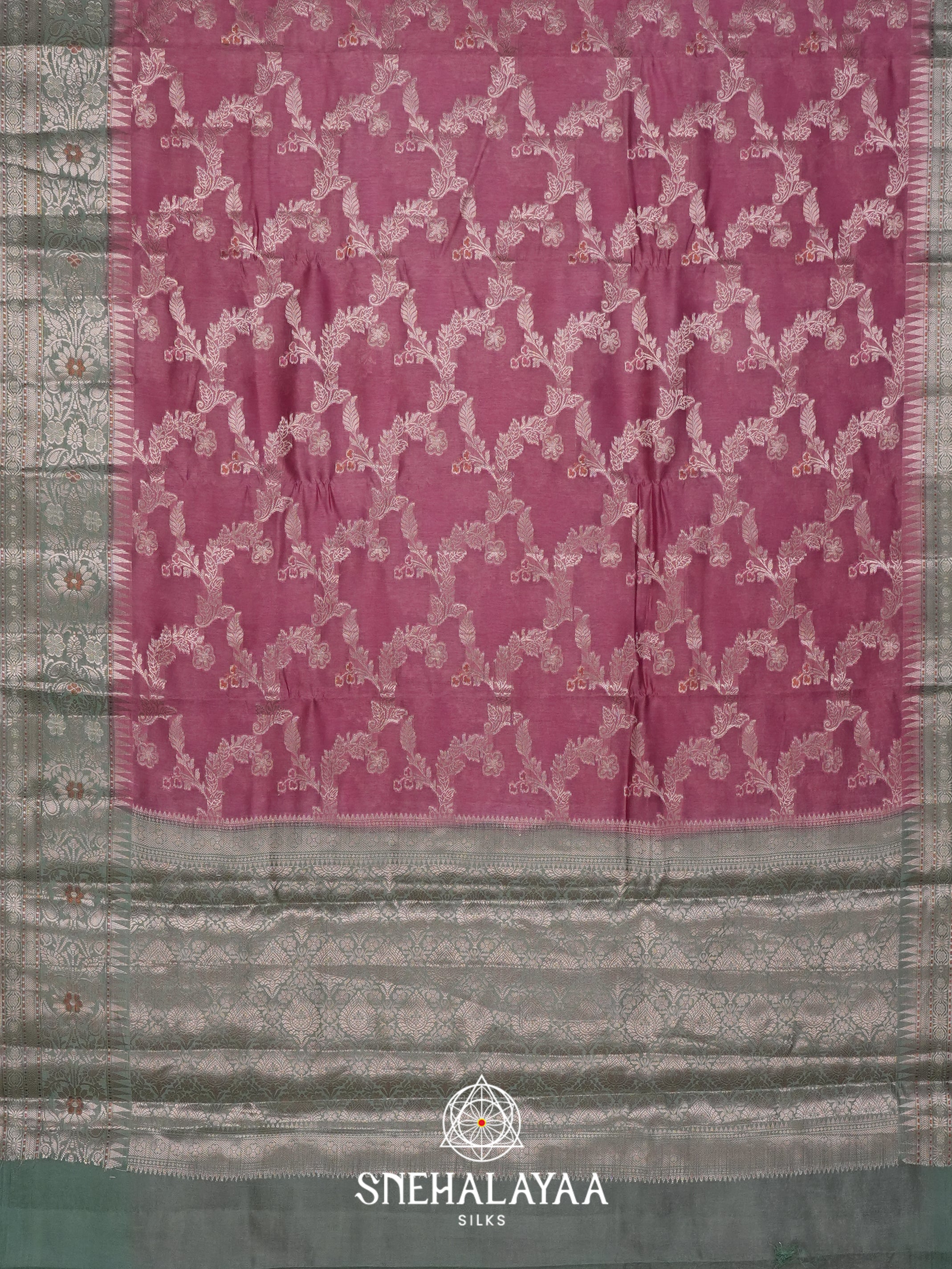 Dusty Rose Dupion Silk Saree