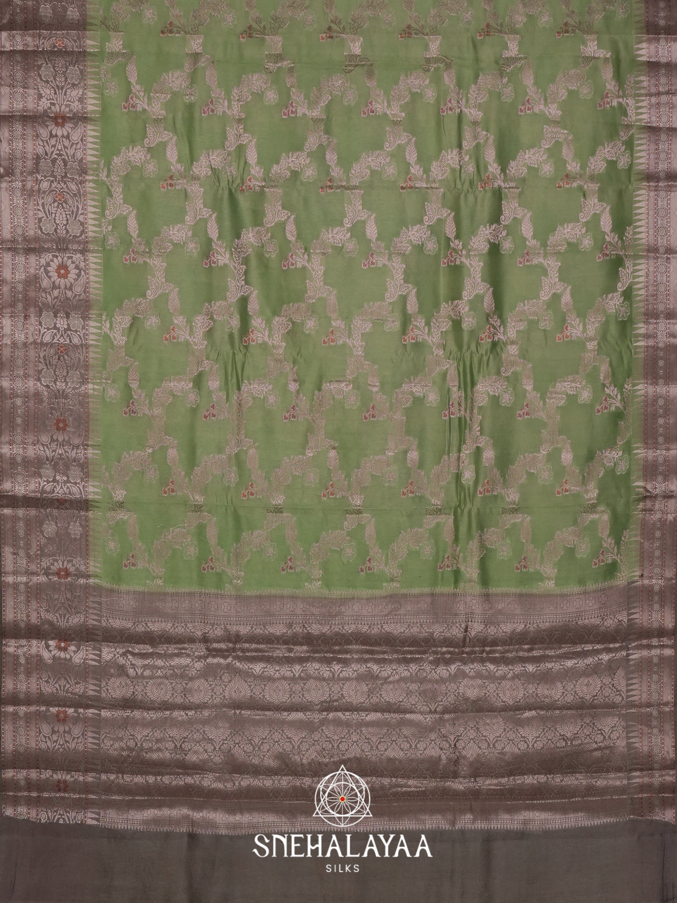 Green Dupion Silk Saree