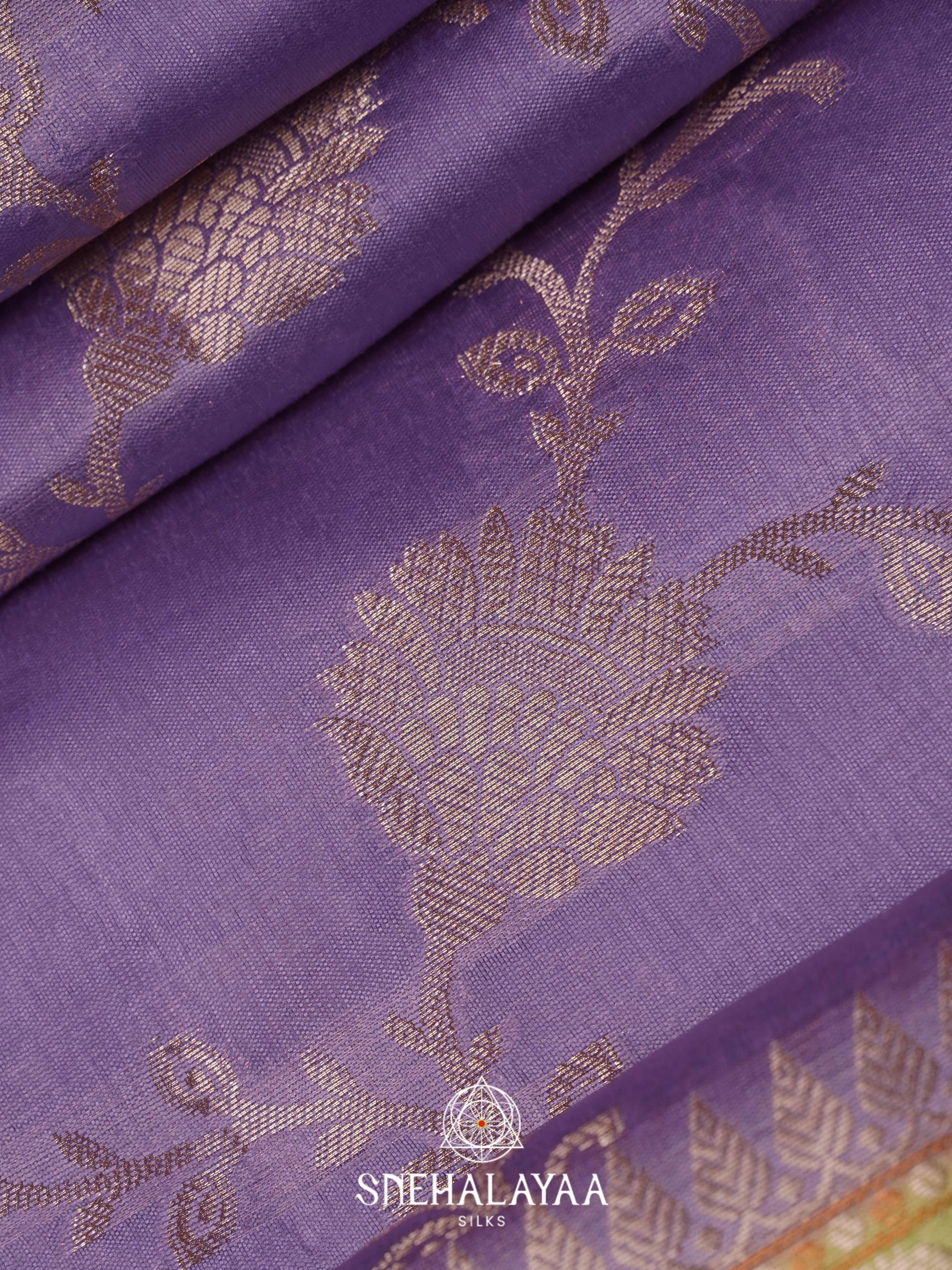 Purple Dupion Silk Saree