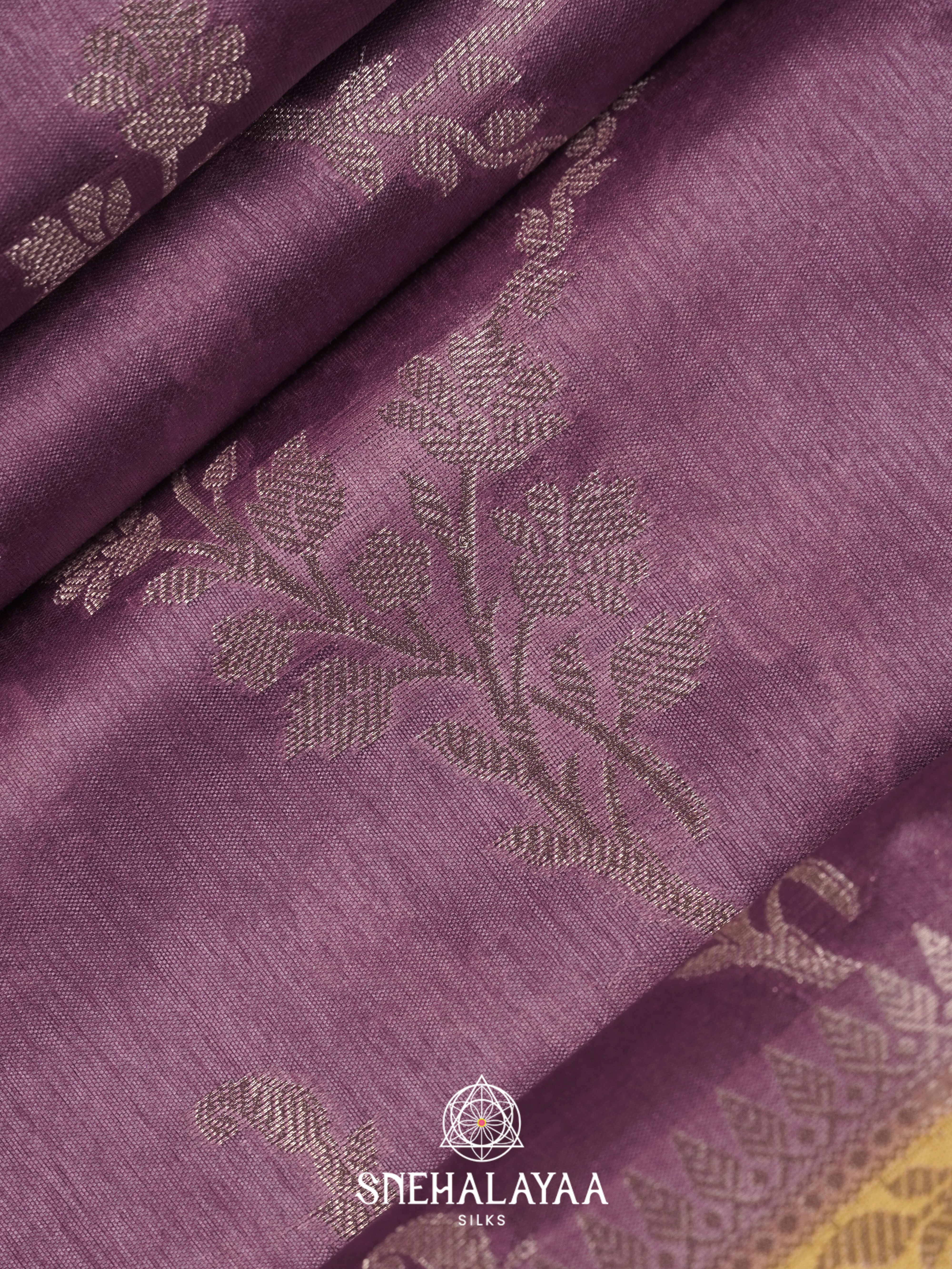 Plum Dupion Silk Saree