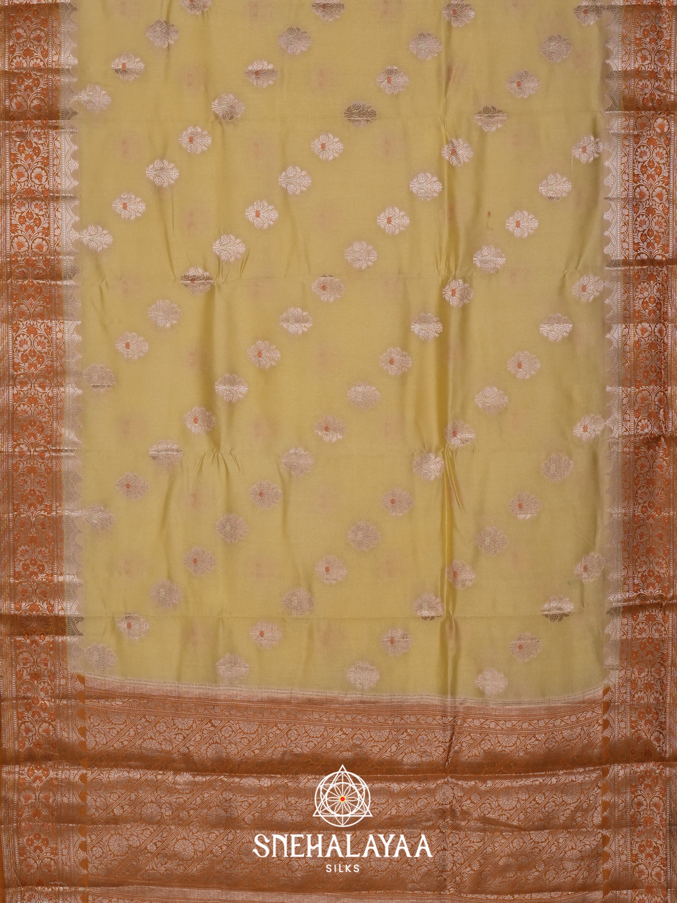 Yellow Dupion Silk Saree