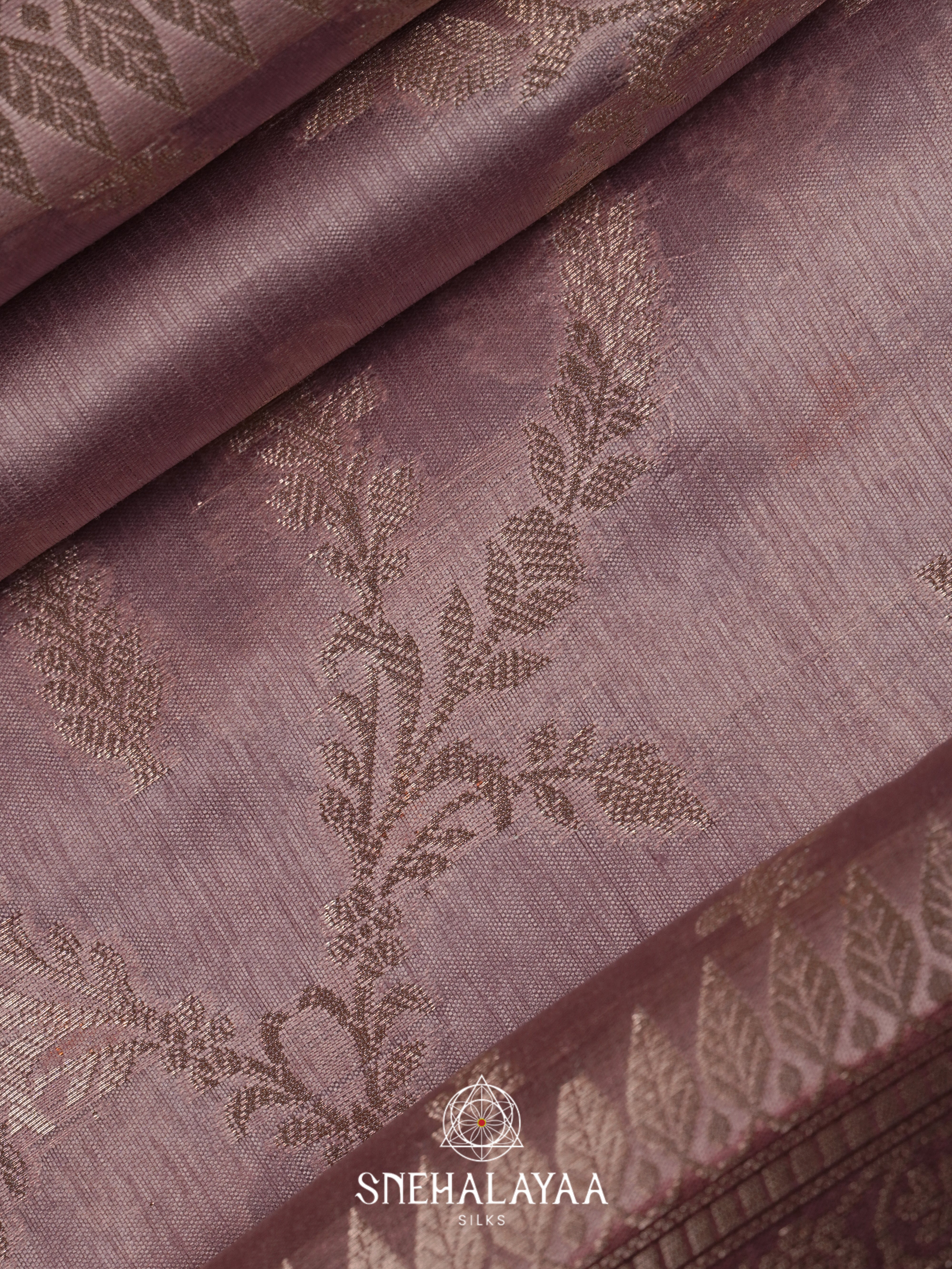 Mauve Dupion Silk Saree