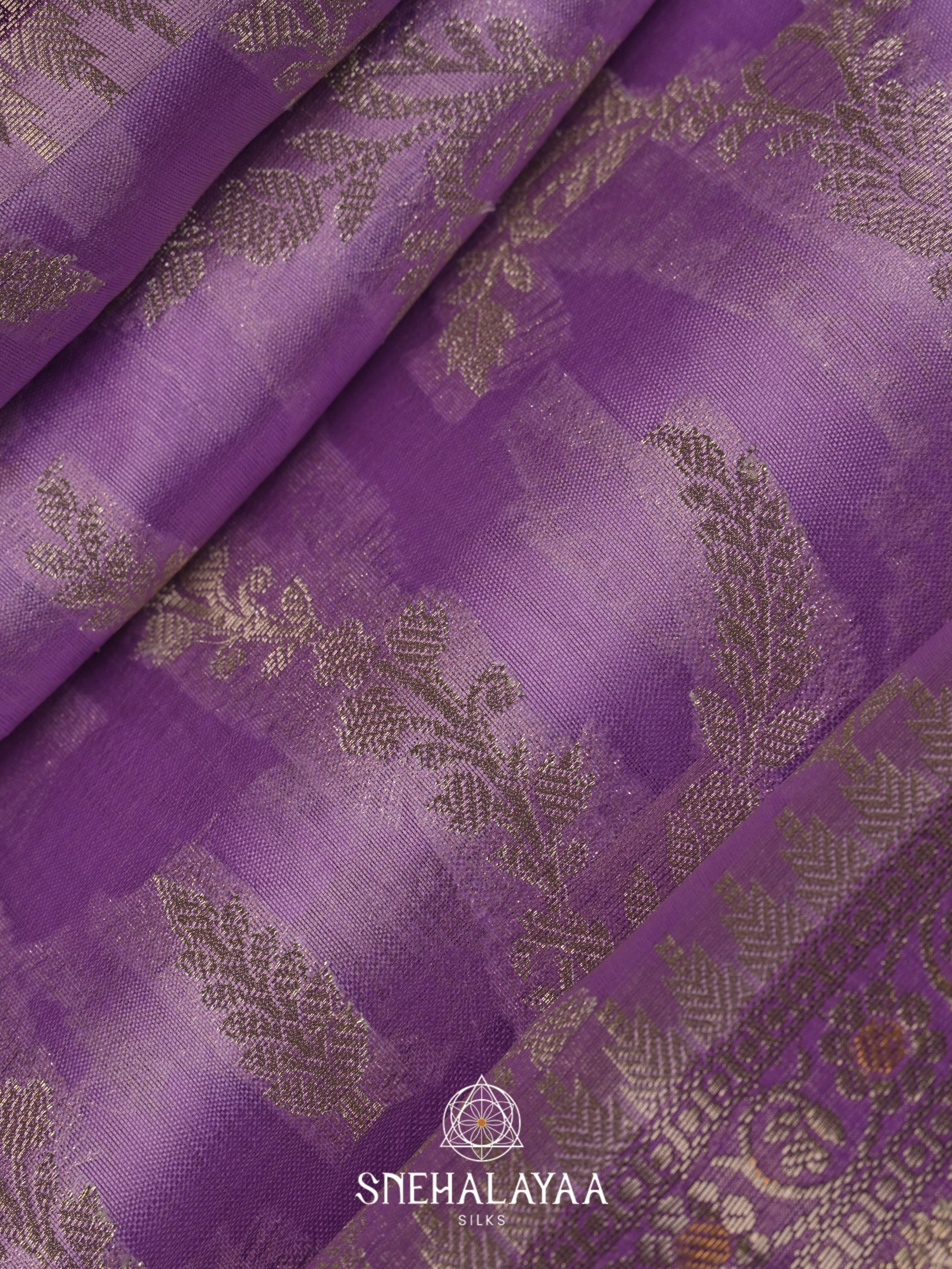Purple Dupion Silk Saree