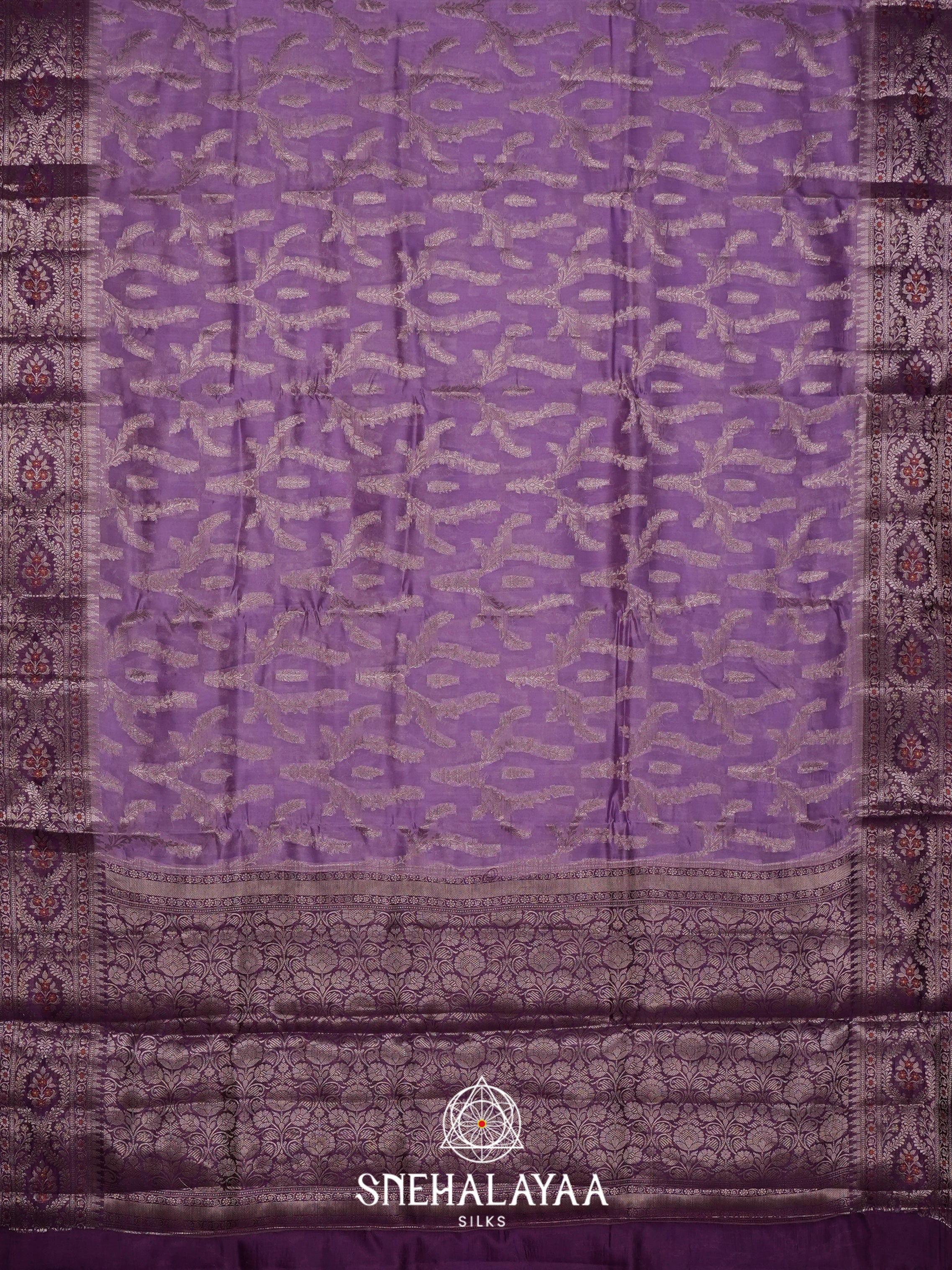 Purple Dupion Silk Saree