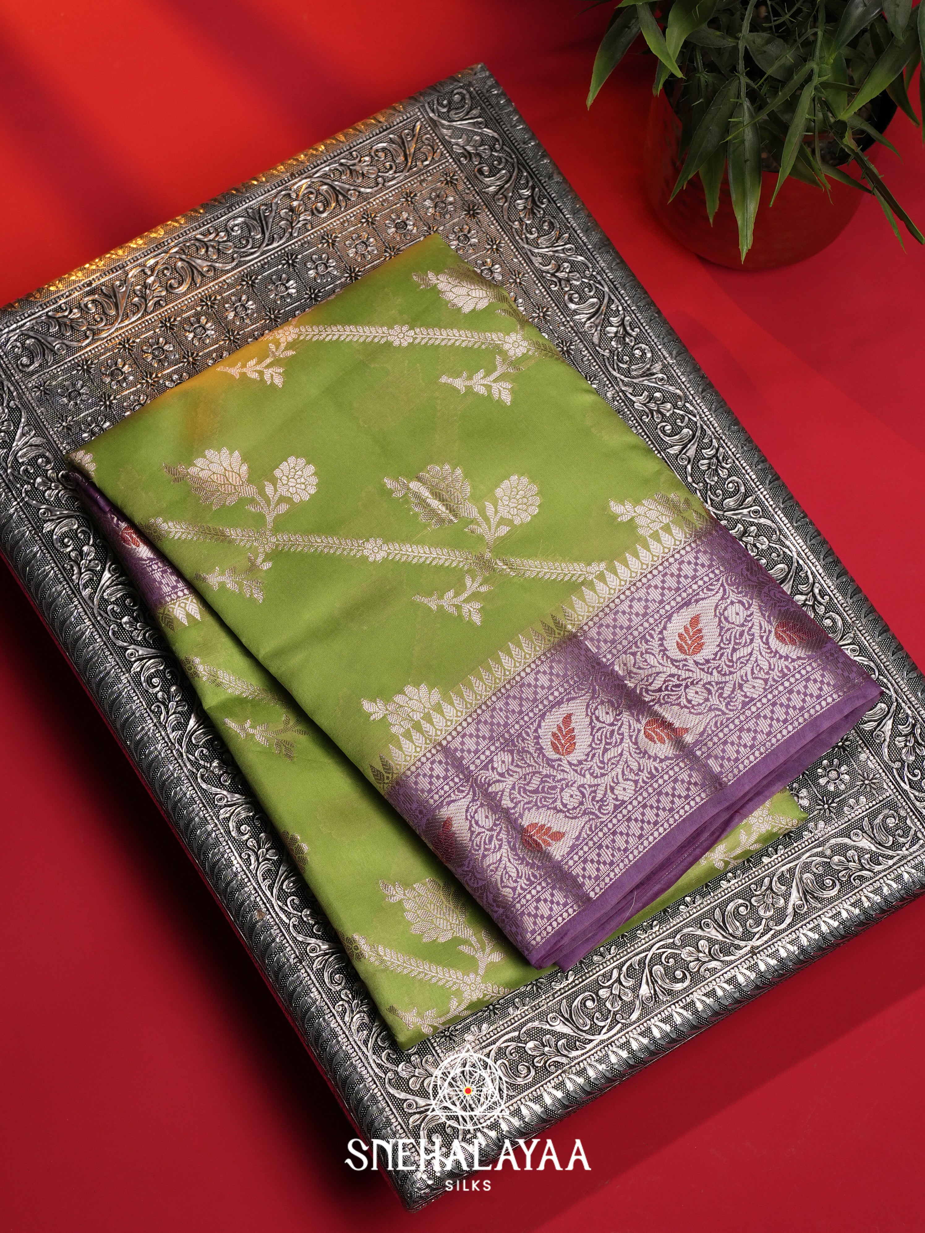 Green Dupion Silk Saree