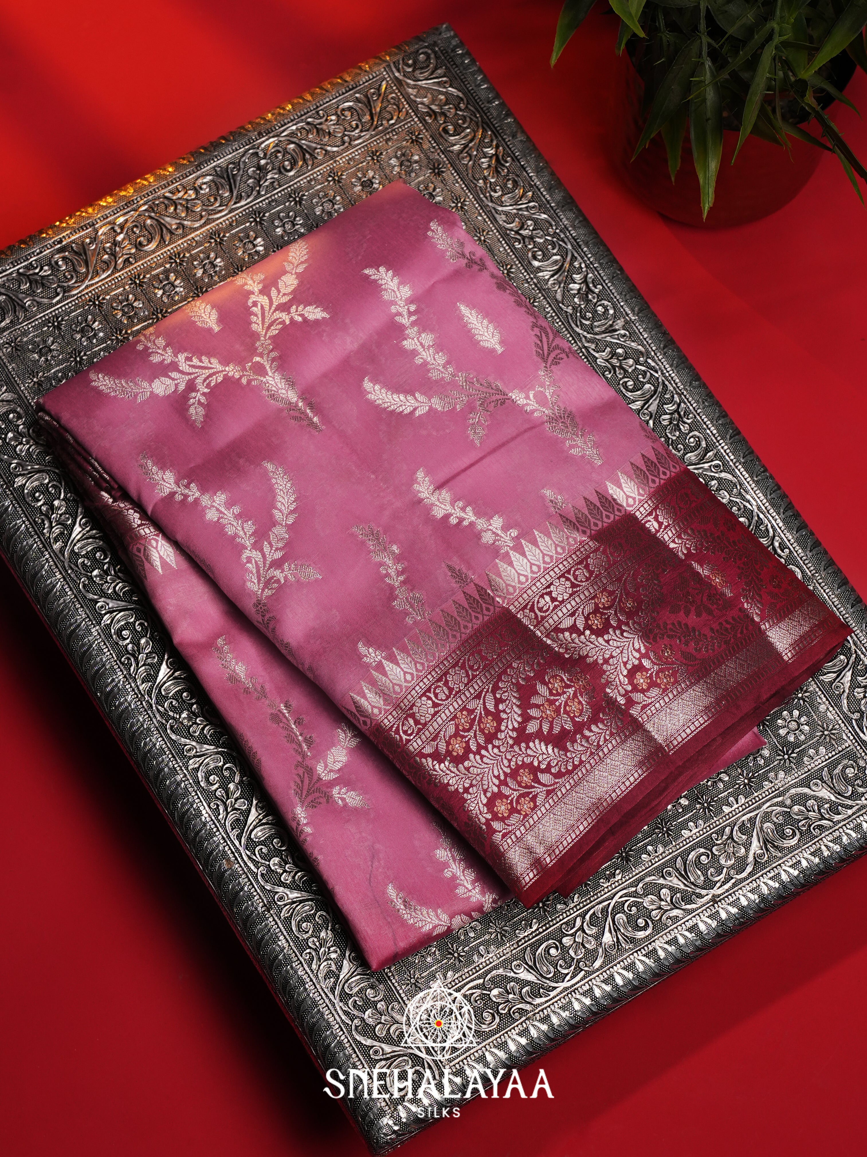 Pink Dupion Silk Saree