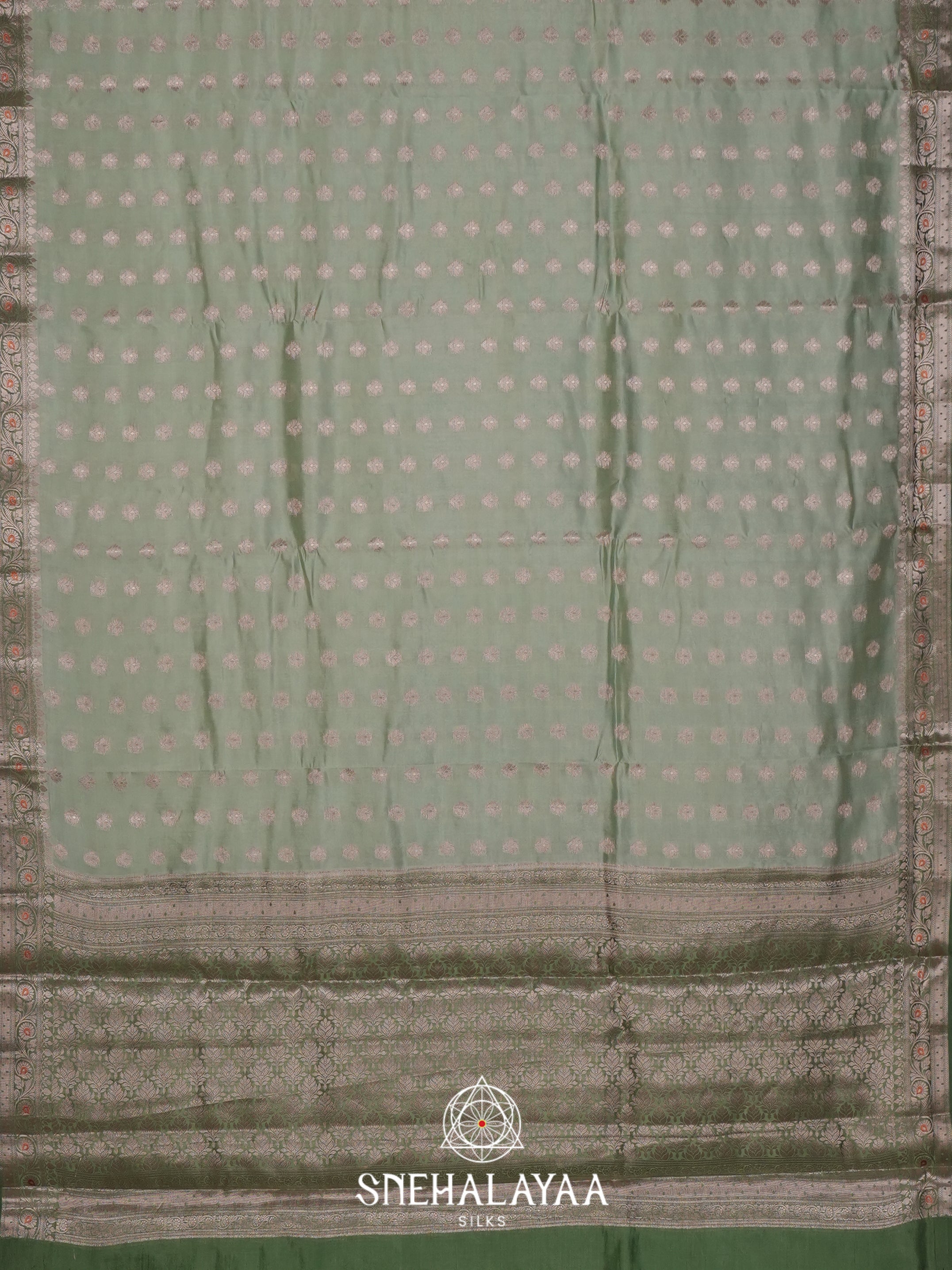 Sage Green Dupion Silk Saree