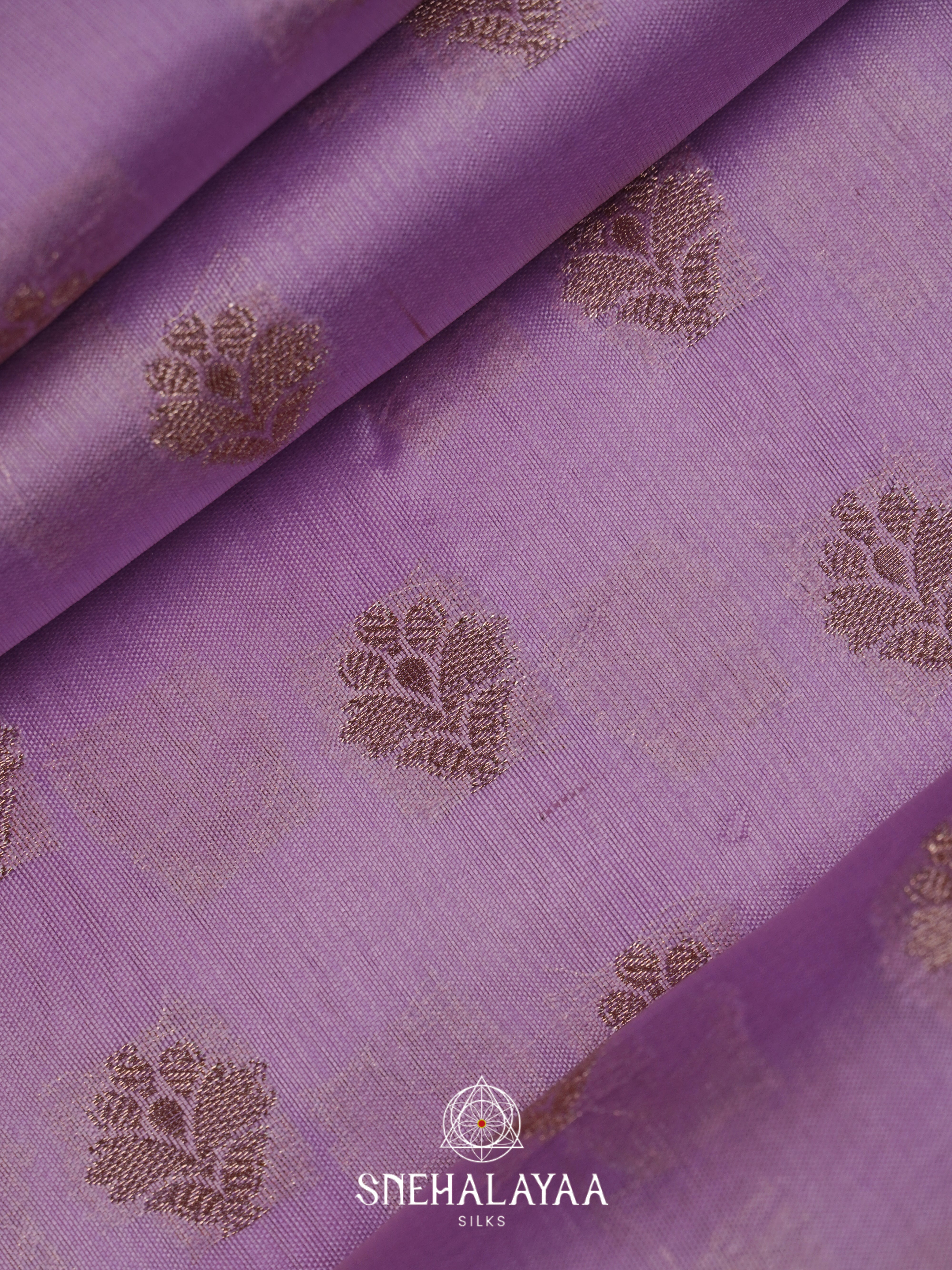 Lilac Dupion Silk Saree
