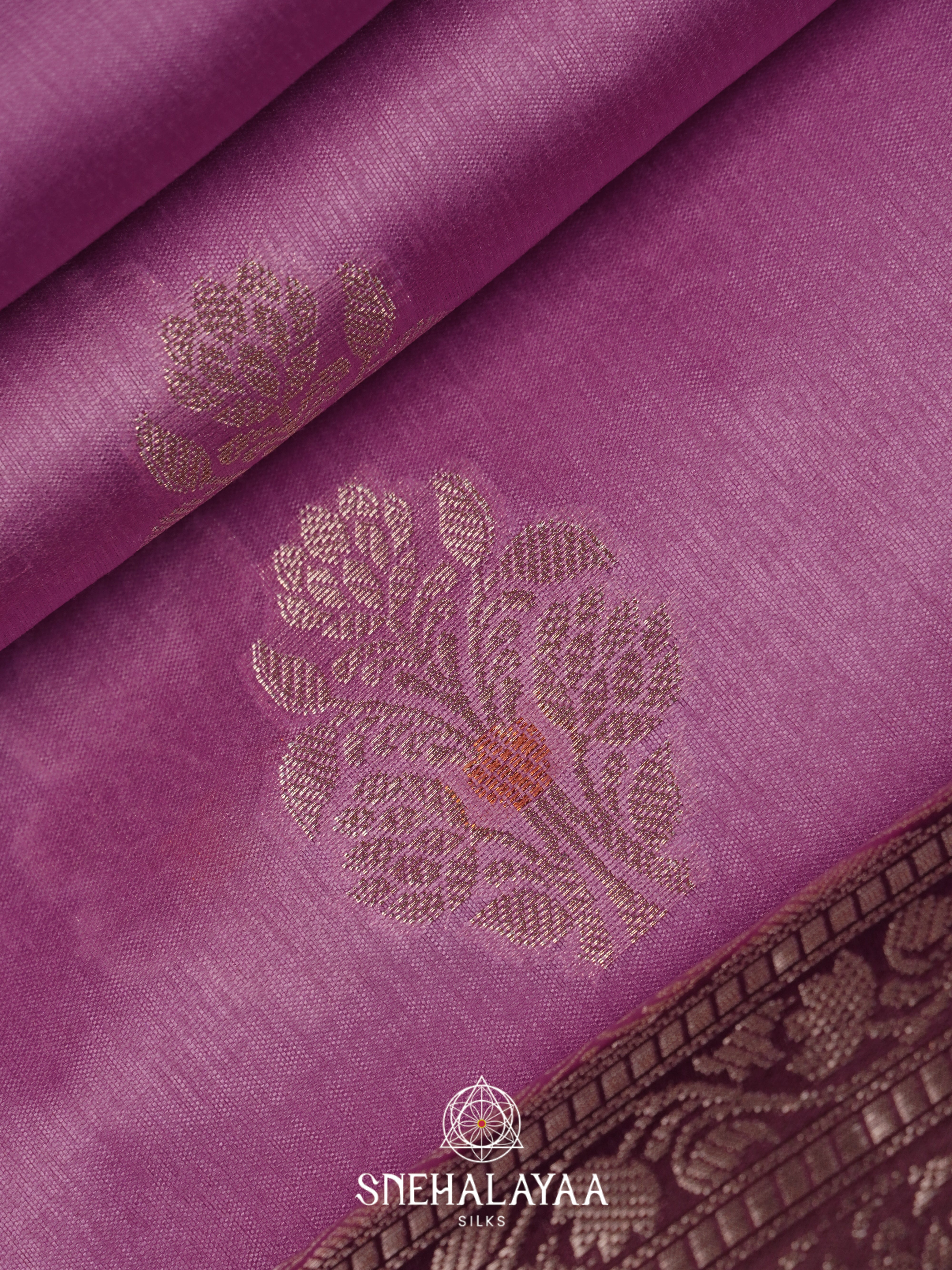 Purple Dupion Silk Saree