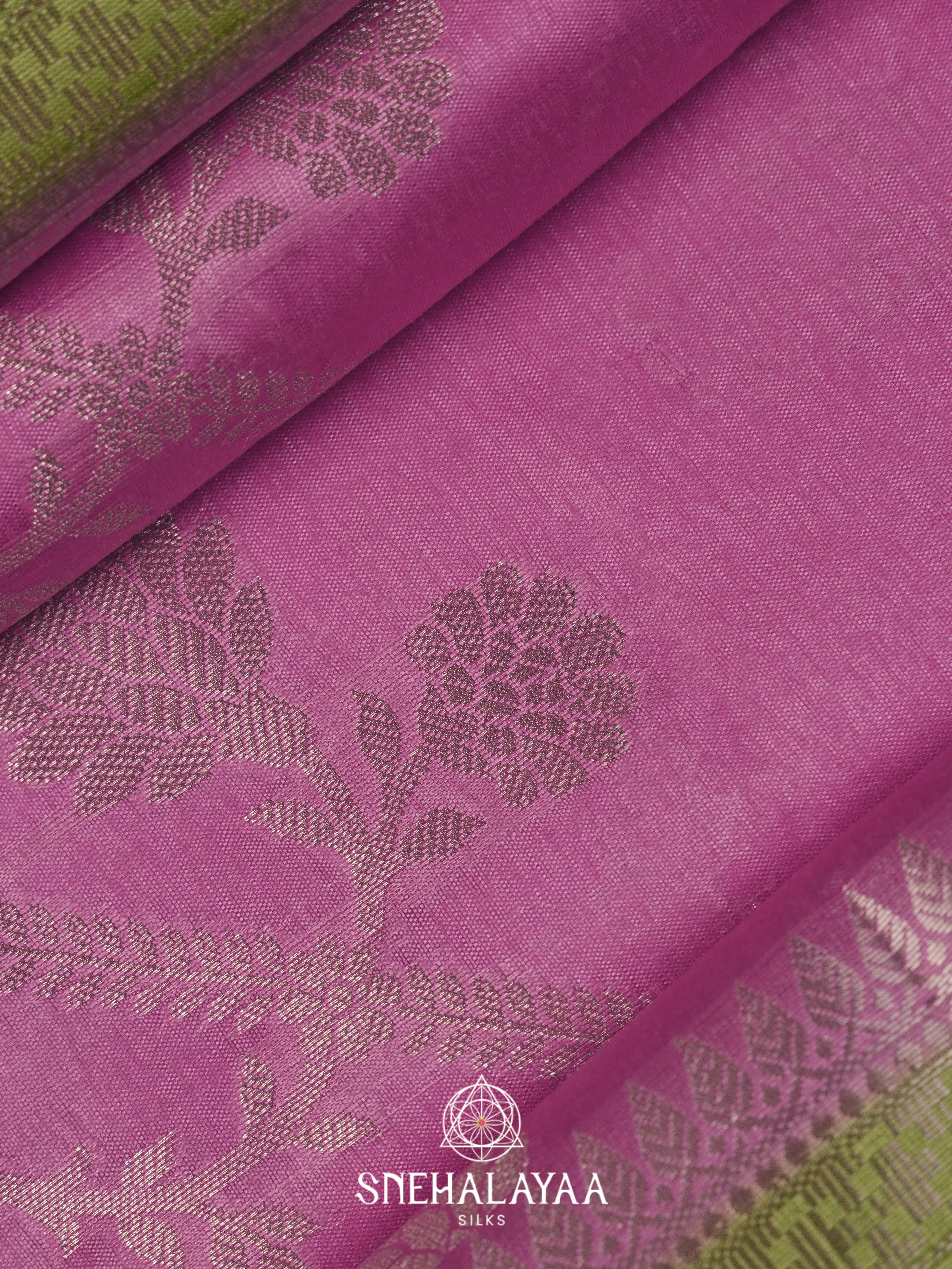 Magenta Dupion Silk Saree