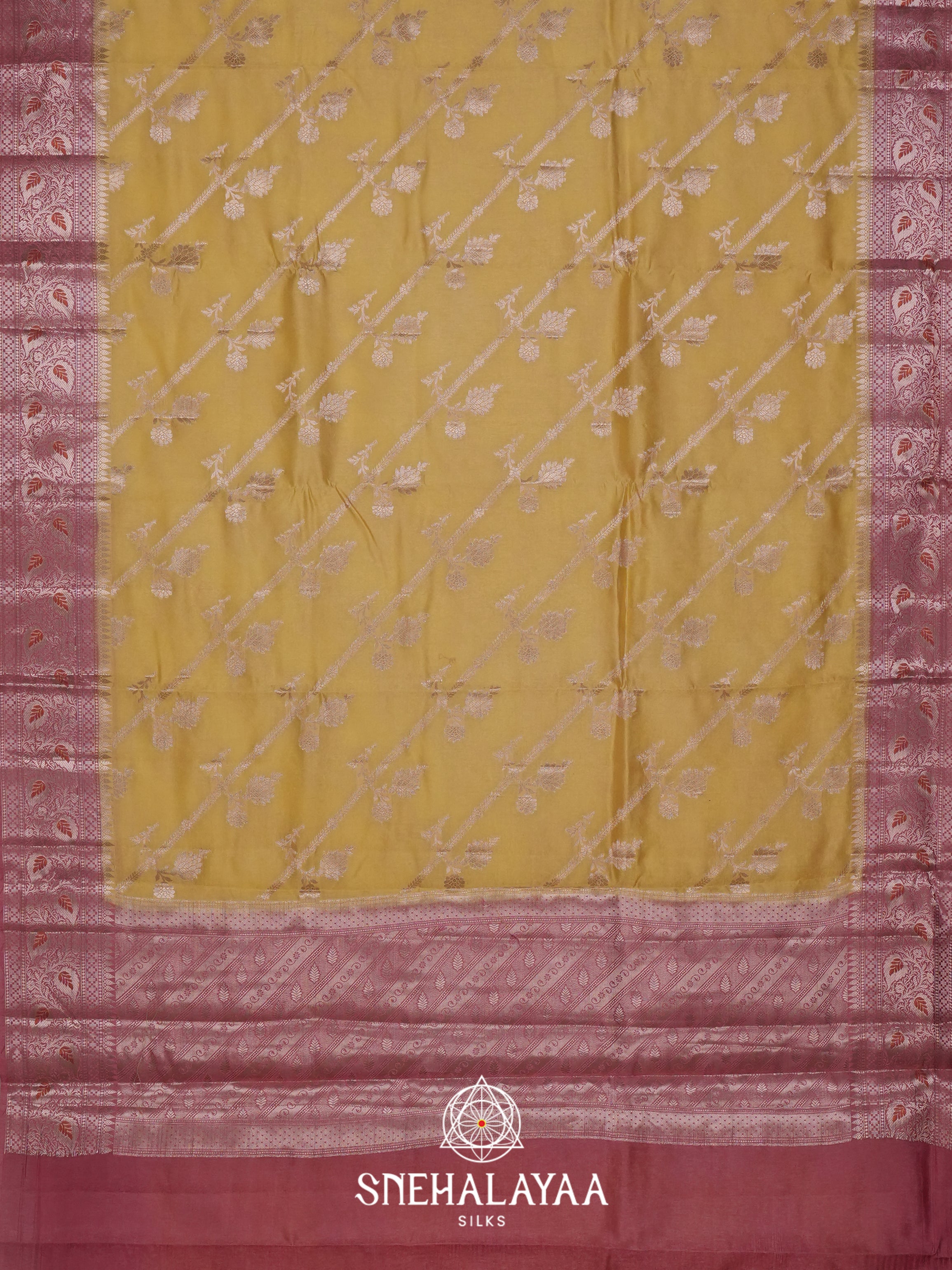 Yellow Dupion Silk Saree