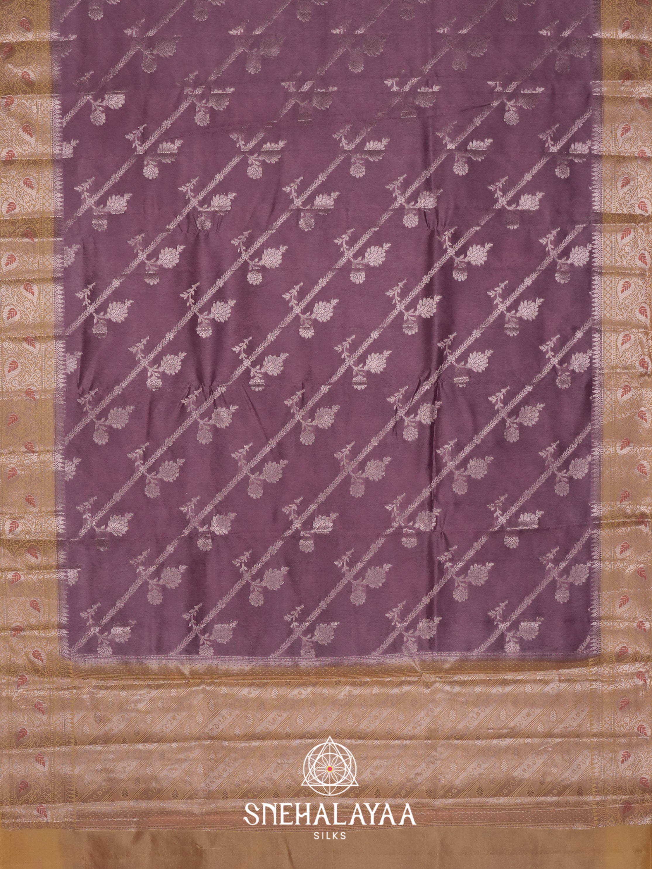 Mauve Dupion Silk Saree
