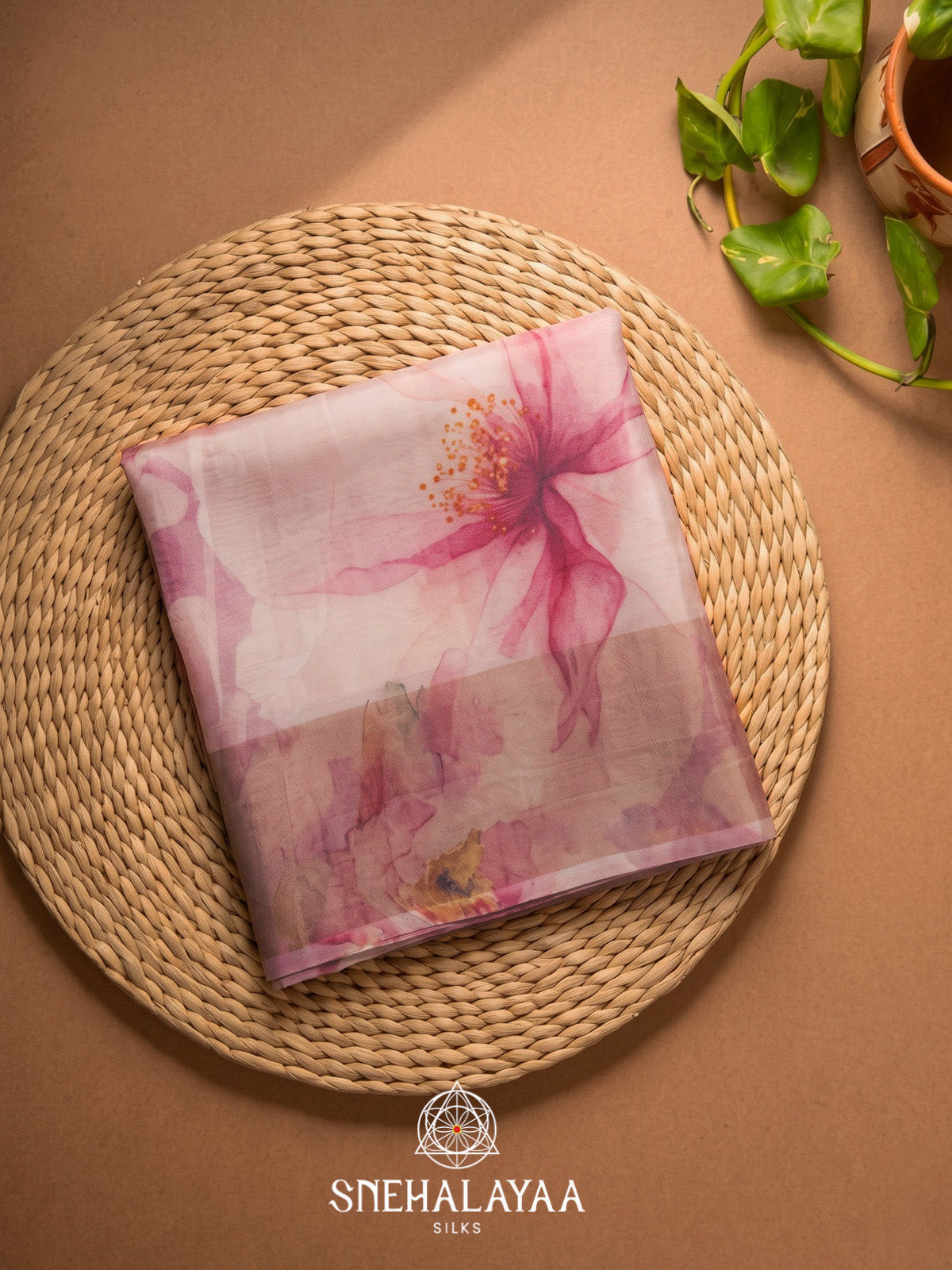 Mauve Pink Tussar Saree