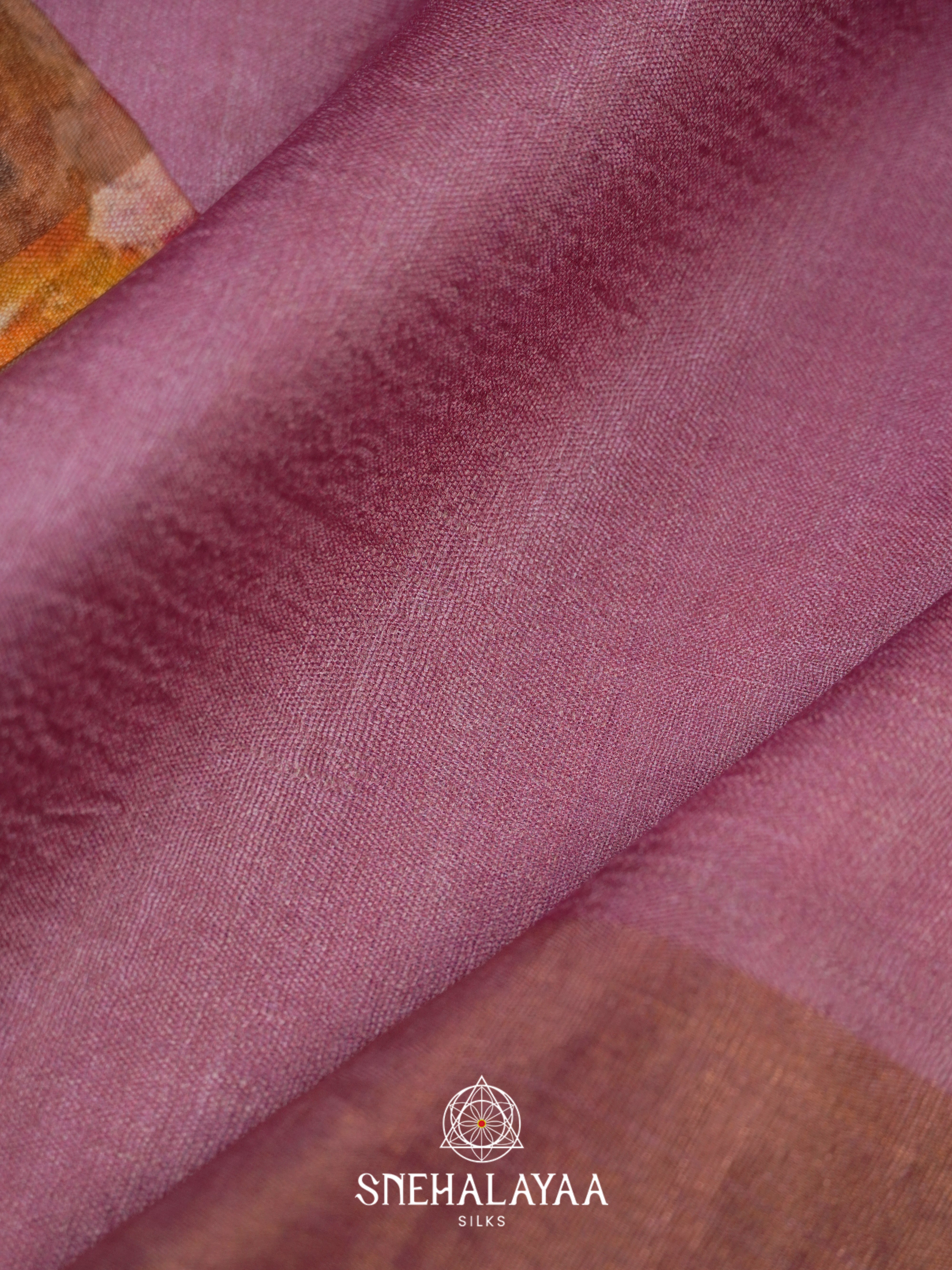 Mauve Pink Tussar Saree