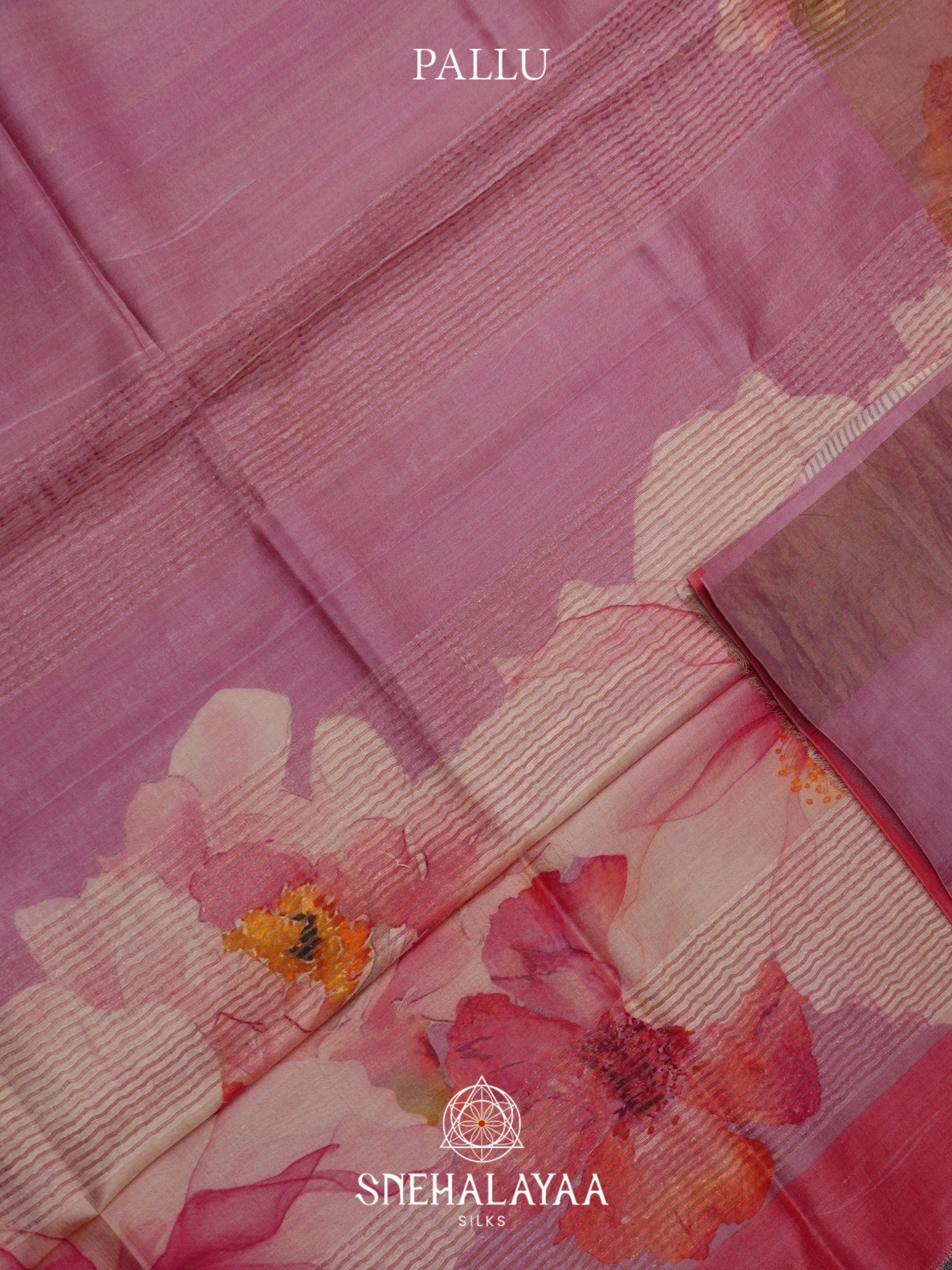 Mauve Pink Tussar Saree