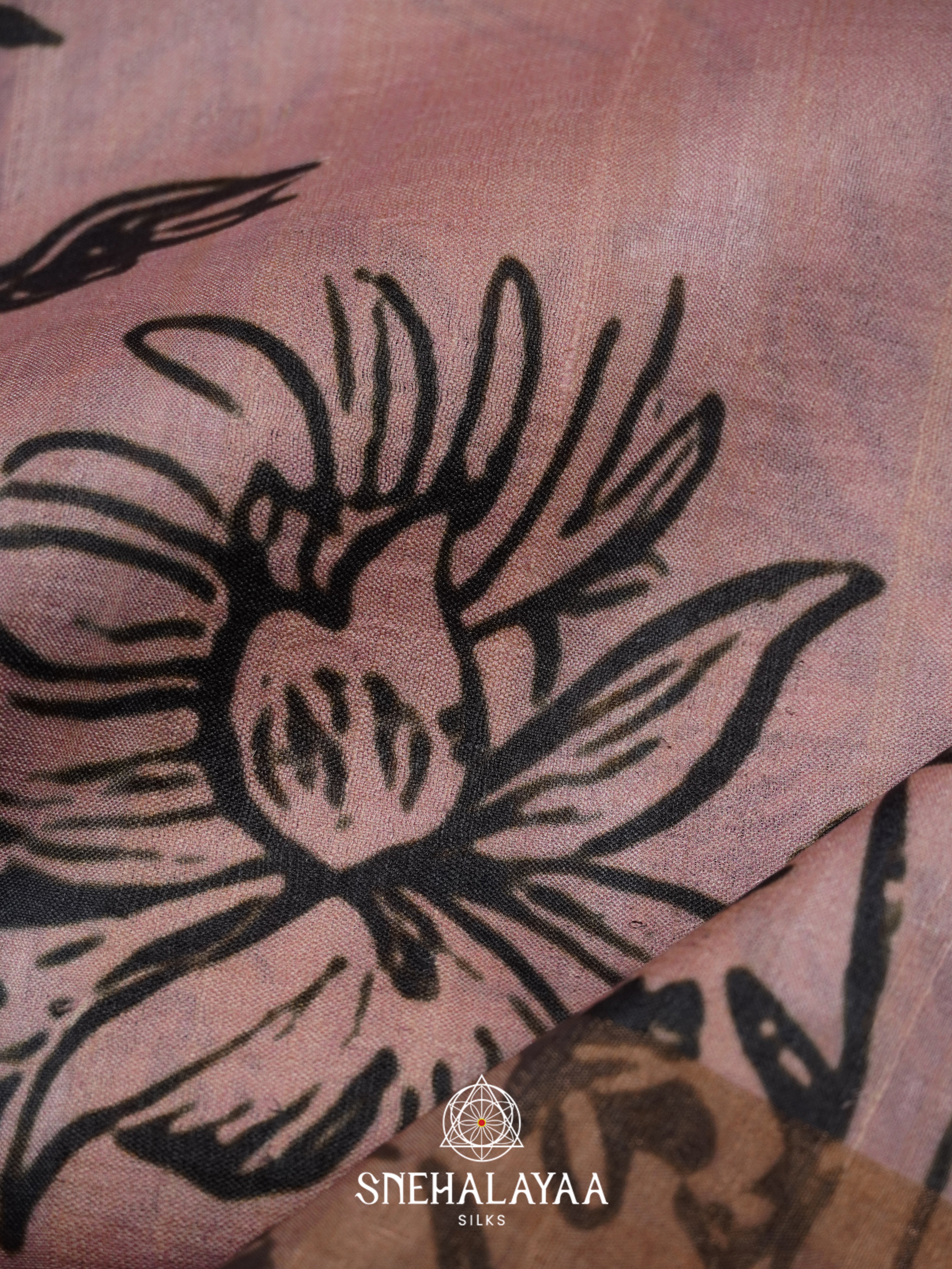 Pale Pink Tussar Saree