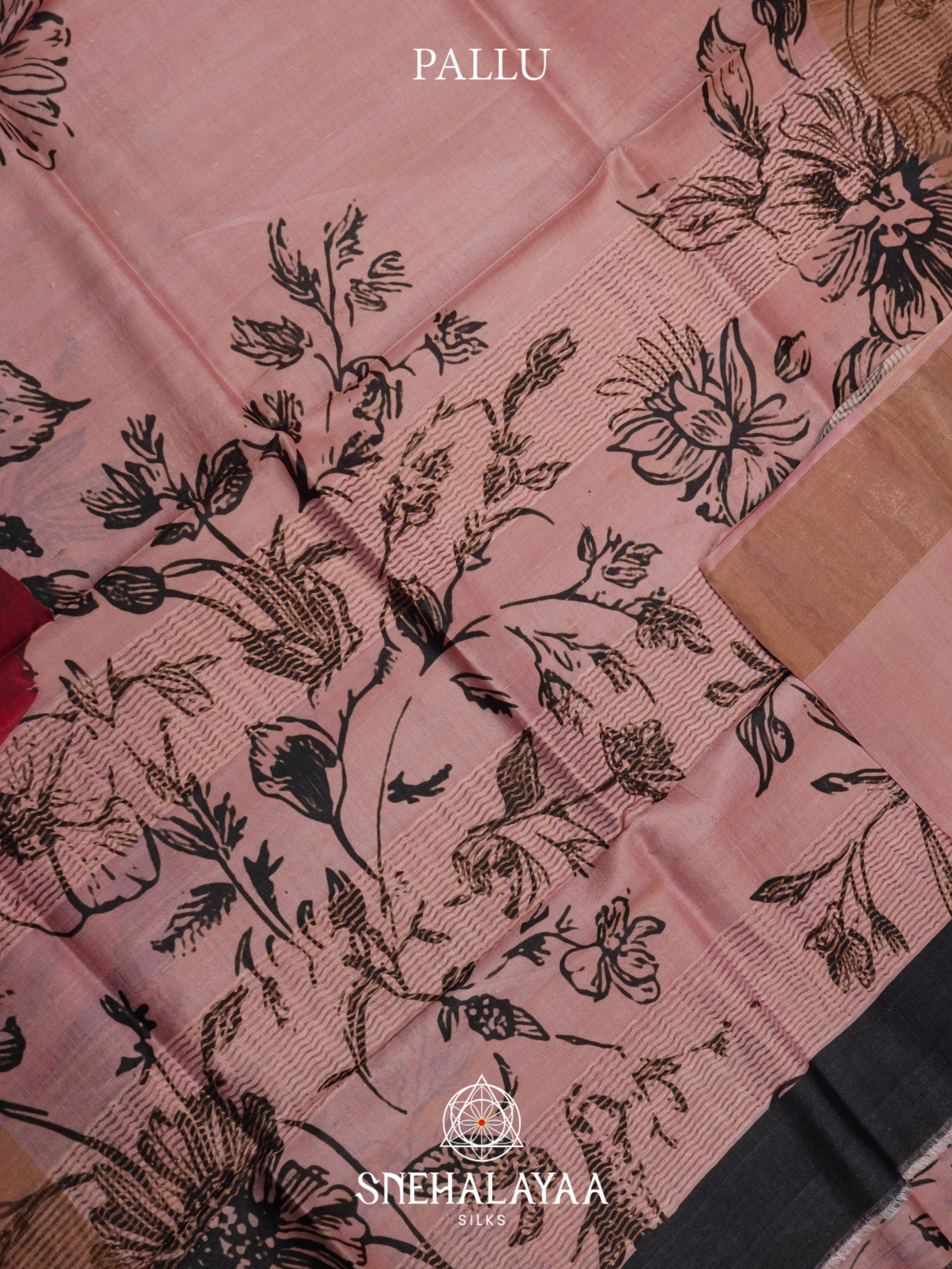 Pale Pink Tussar Saree