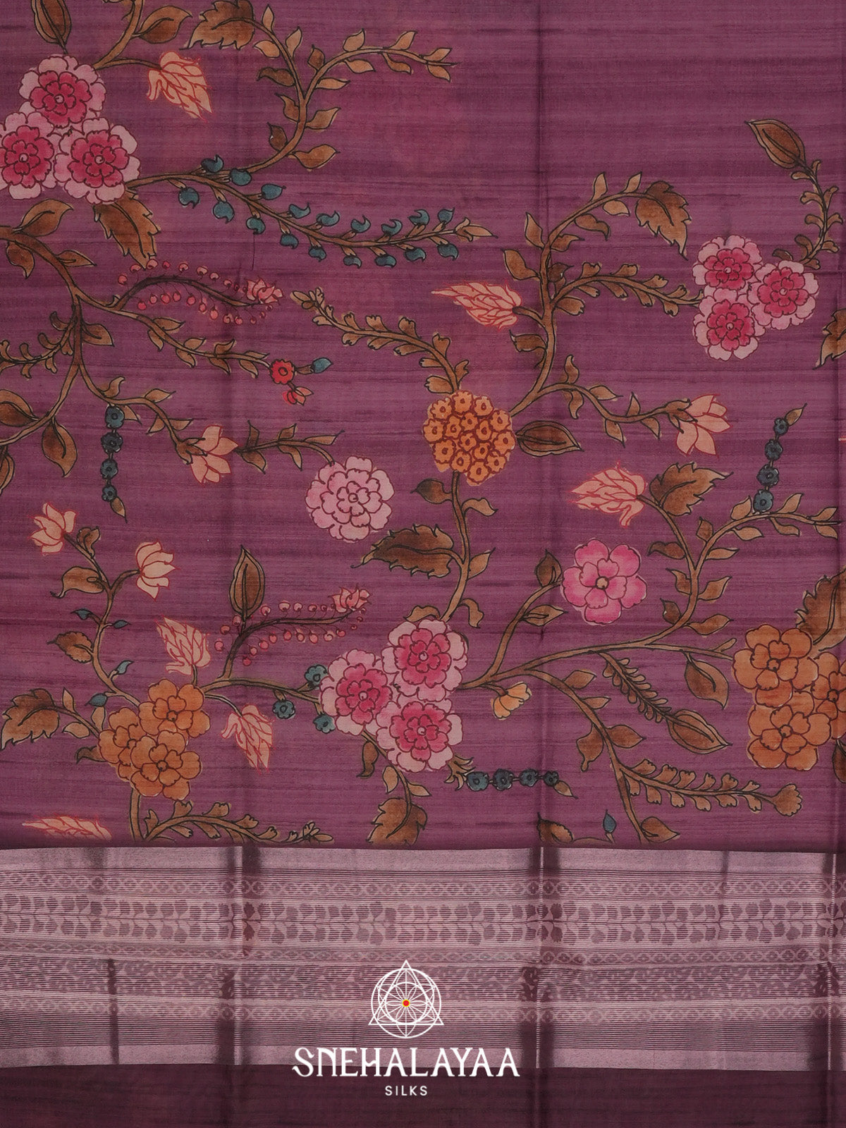 Wine Tussar Saree