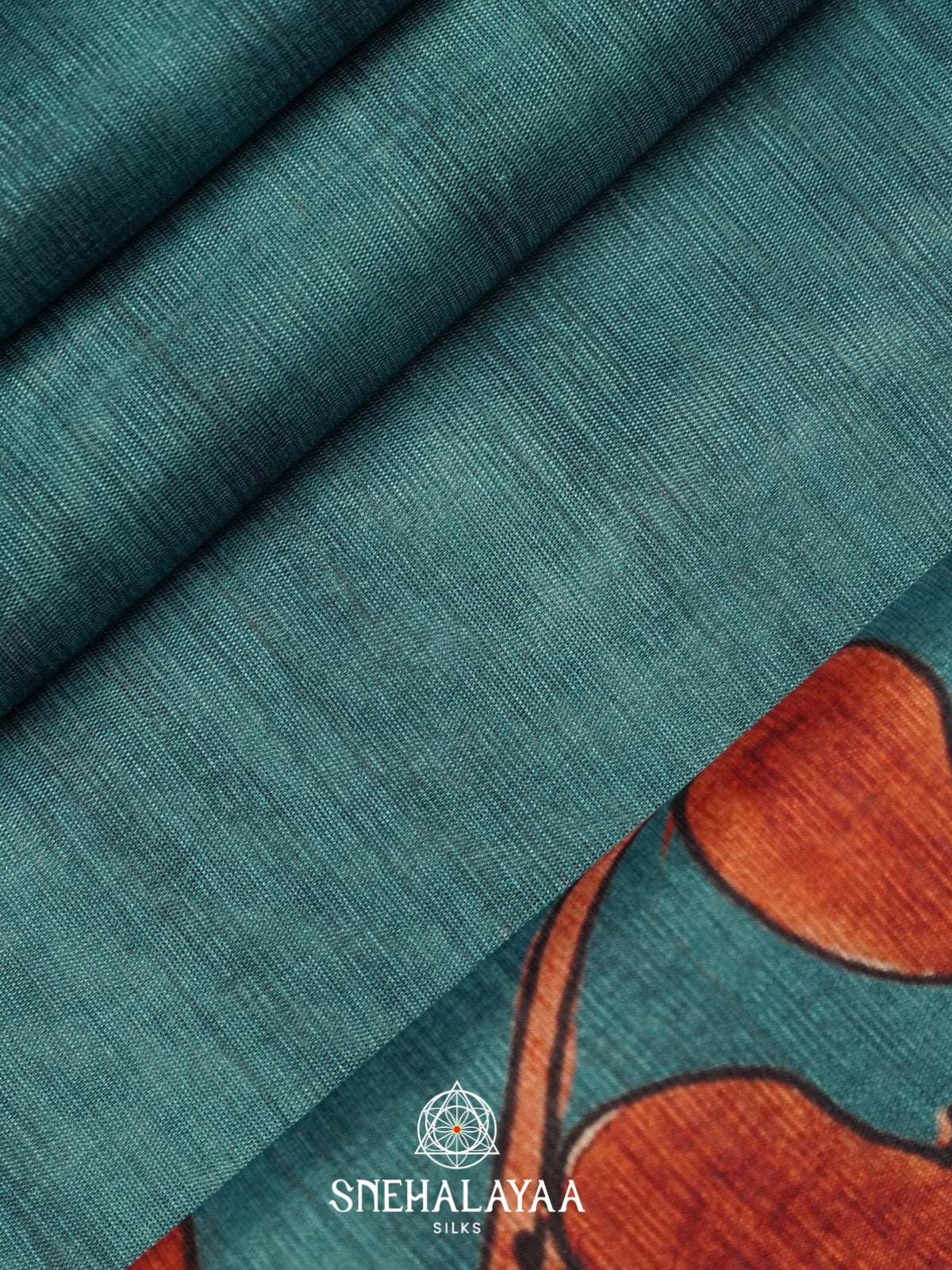 Teal Green Tussar Saree